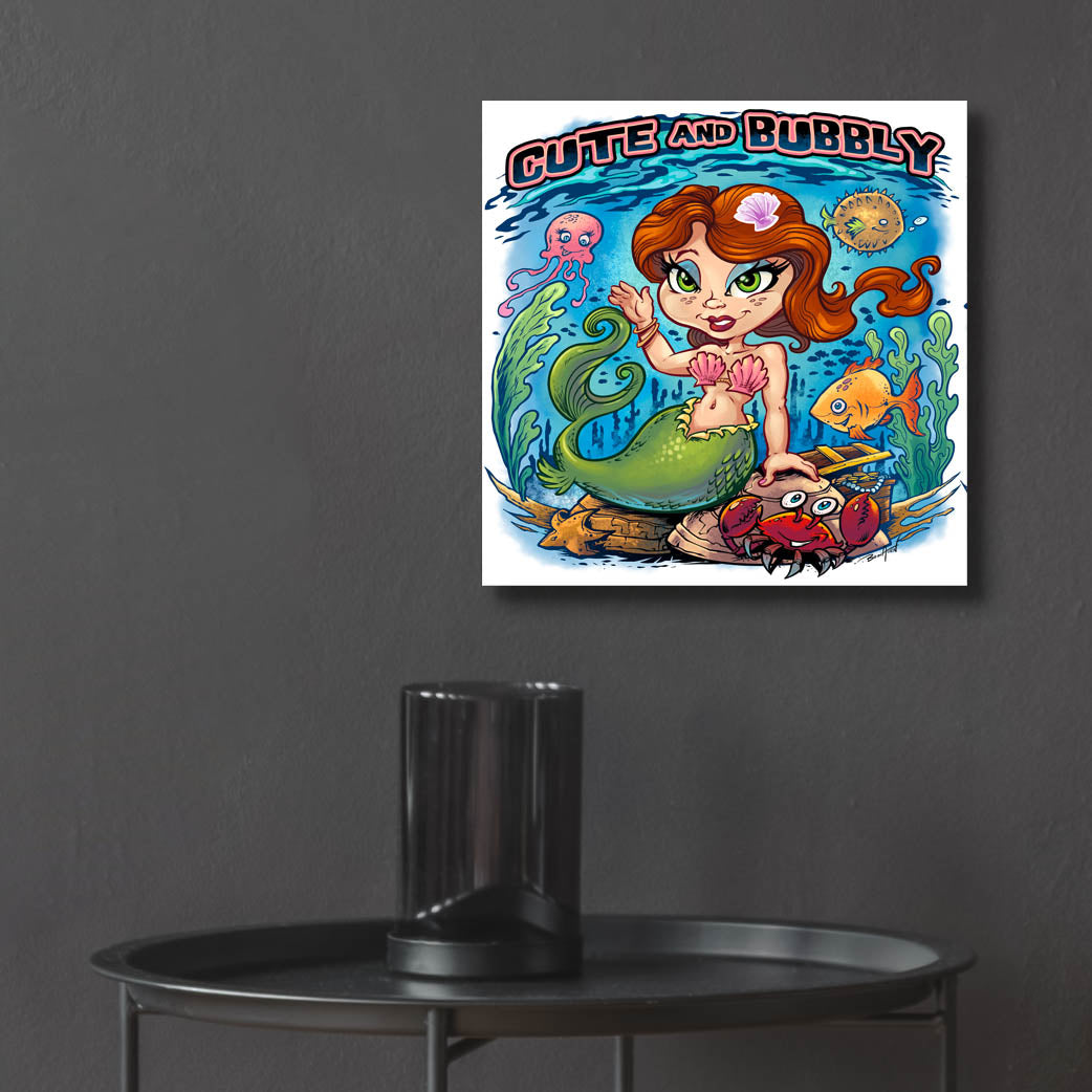 Epic Art 'Kid Mermaid Underwater Template' by Flyland Designs, Acrylic Glass Wall Art,12x12