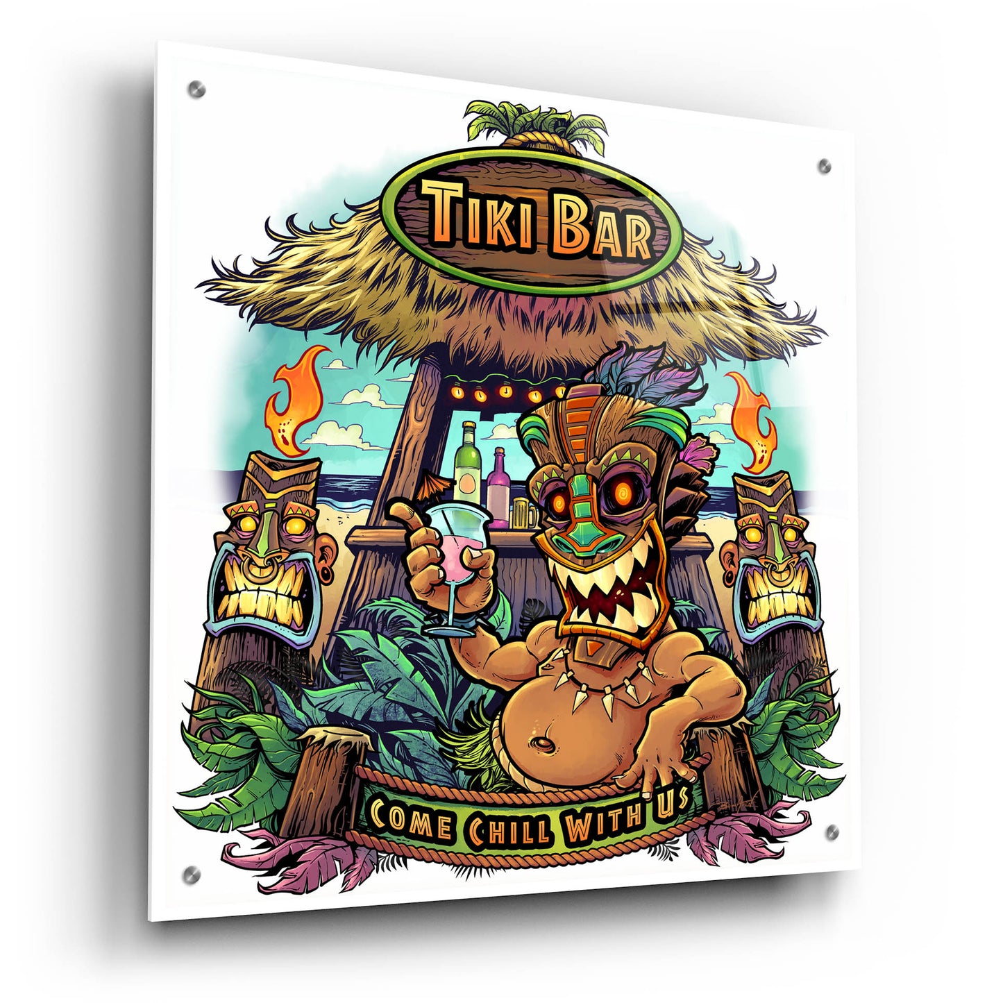 Epic Art 'Tiki Bar' by Flyland Designs, Acrylic Glass Wall Art,24x24