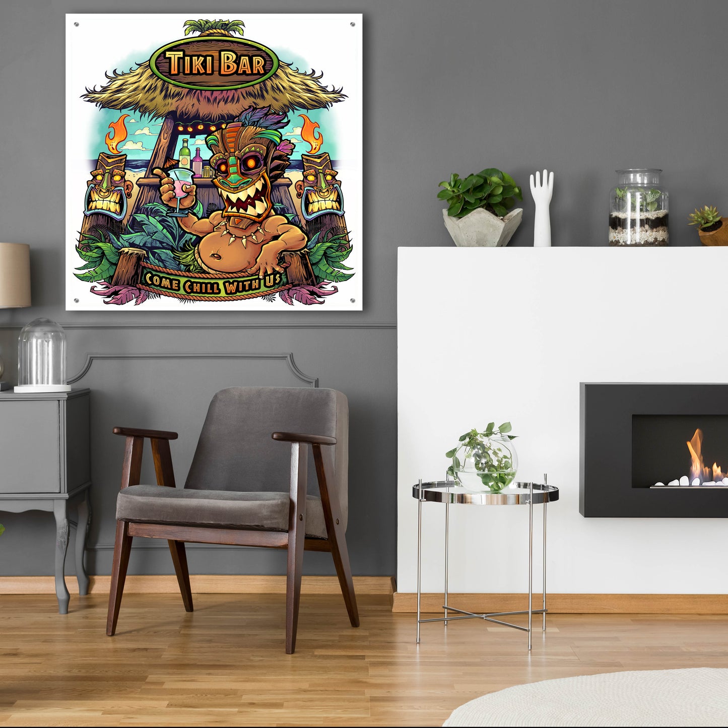 Epic Art 'Tiki Bar' by Flyland Designs, Acrylic Glass Wall Art,36x36