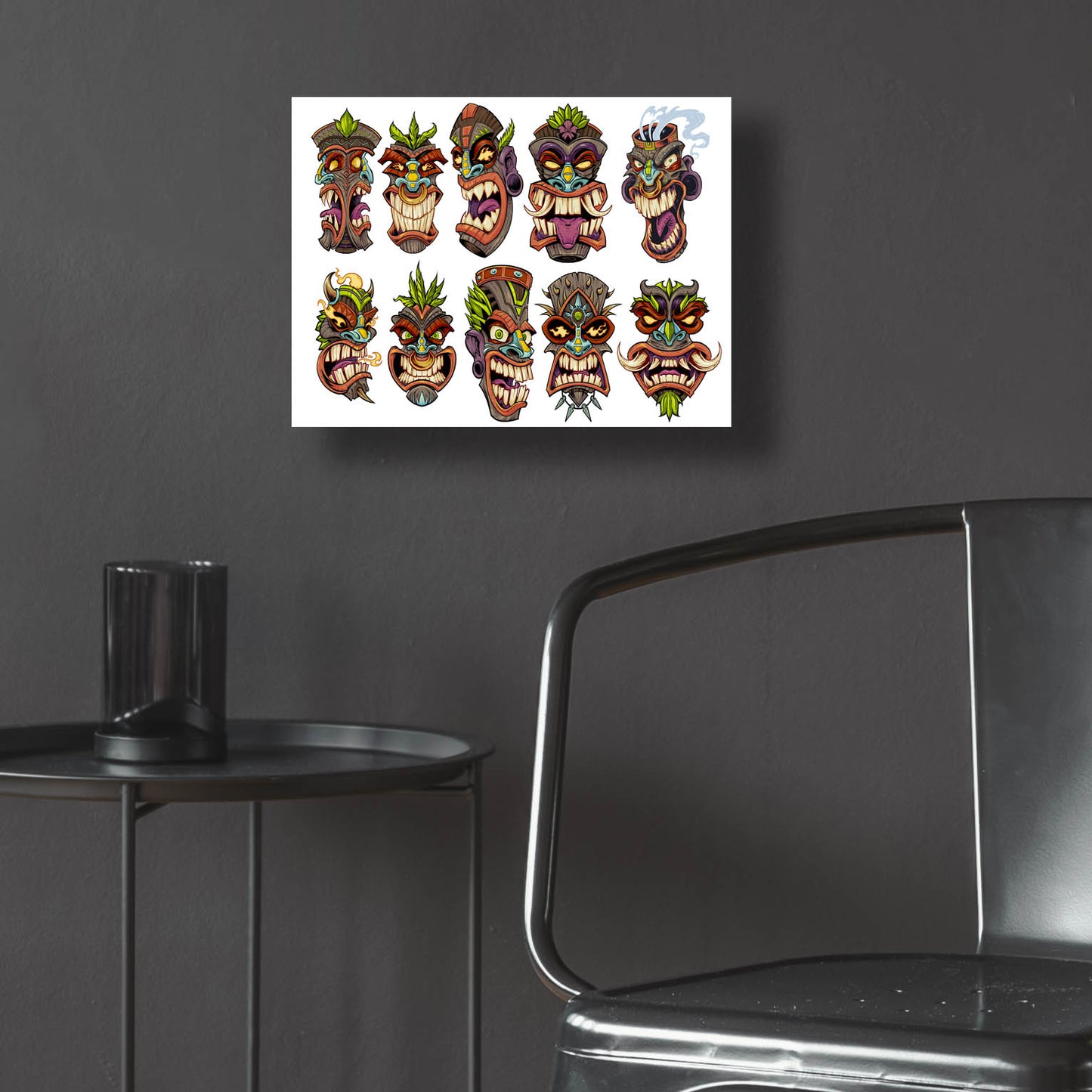 Epic Art 'Tiki Heads Flat' by Flyland Designs, Acrylic Glass Wall Art,16x12