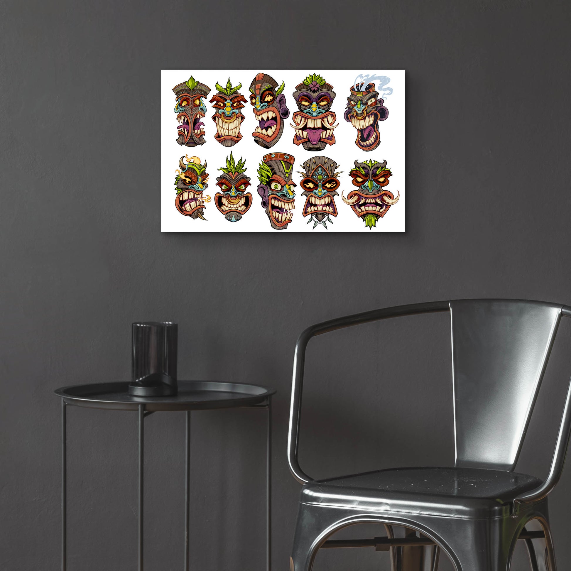 Epic Art 'Tiki Heads Flat' by Flyland Designs, Acrylic Glass Wall Art,24x16