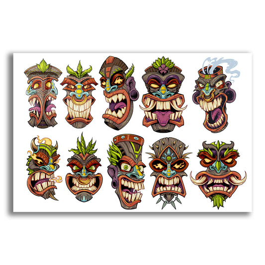 Epic Art 'Tiki Heads Flat' by Flyland Designs, Acrylic Glass Wall Art