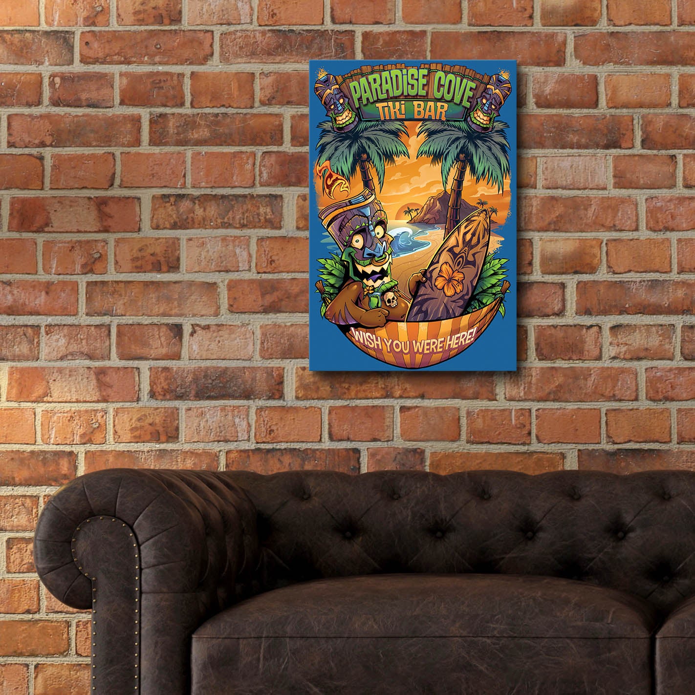 Epic Art 'Tiki Man Hammock' by Flyland Designs, Acrylic Glass Wall Art,16x24