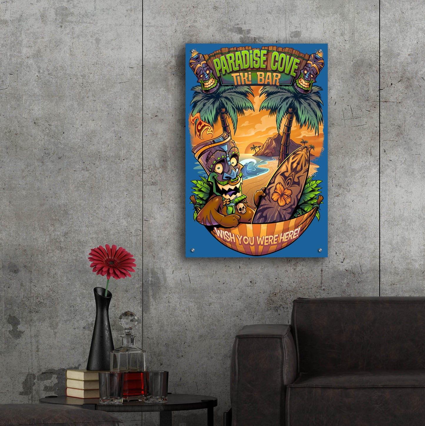 Epic Art 'Tiki Man Hammock' by Flyland Designs, Acrylic Glass Wall Art,24x36