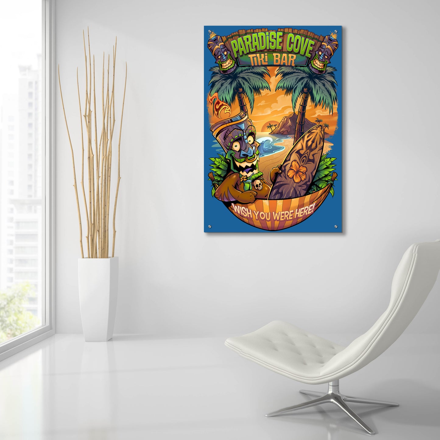 Epic Art 'Tiki Man Hammock' by Flyland Designs, Acrylic Glass Wall Art,24x36