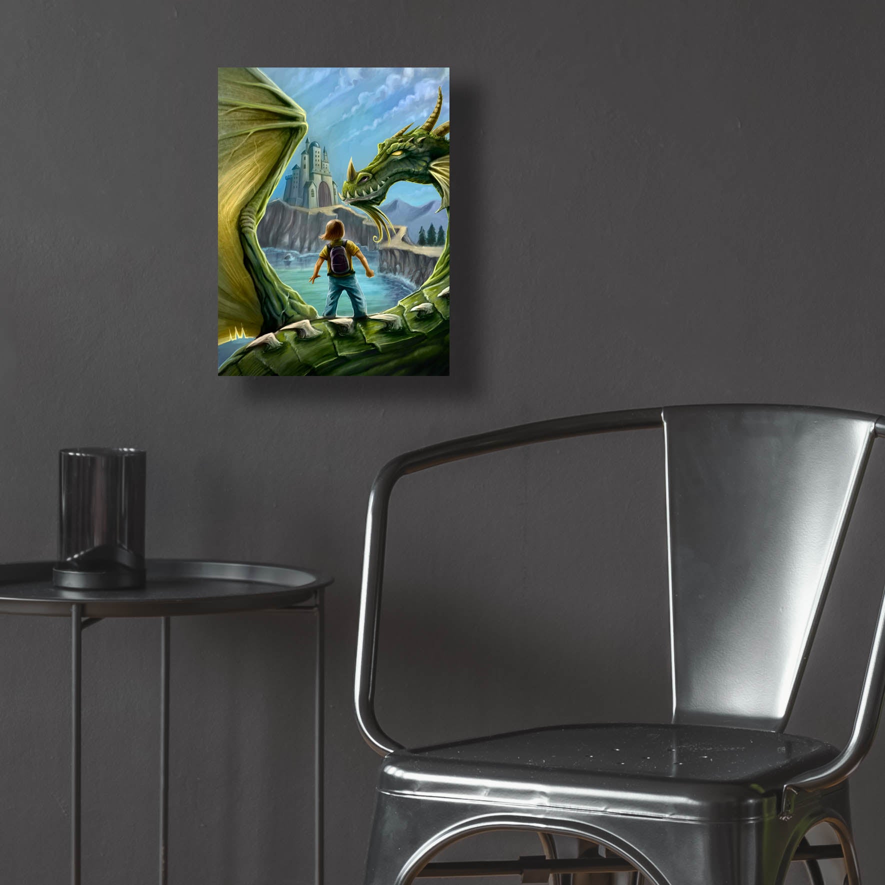 Epic Art 'Dragon And Castle' by Flyland Designs, Acrylic Glass Wall Art,12x16