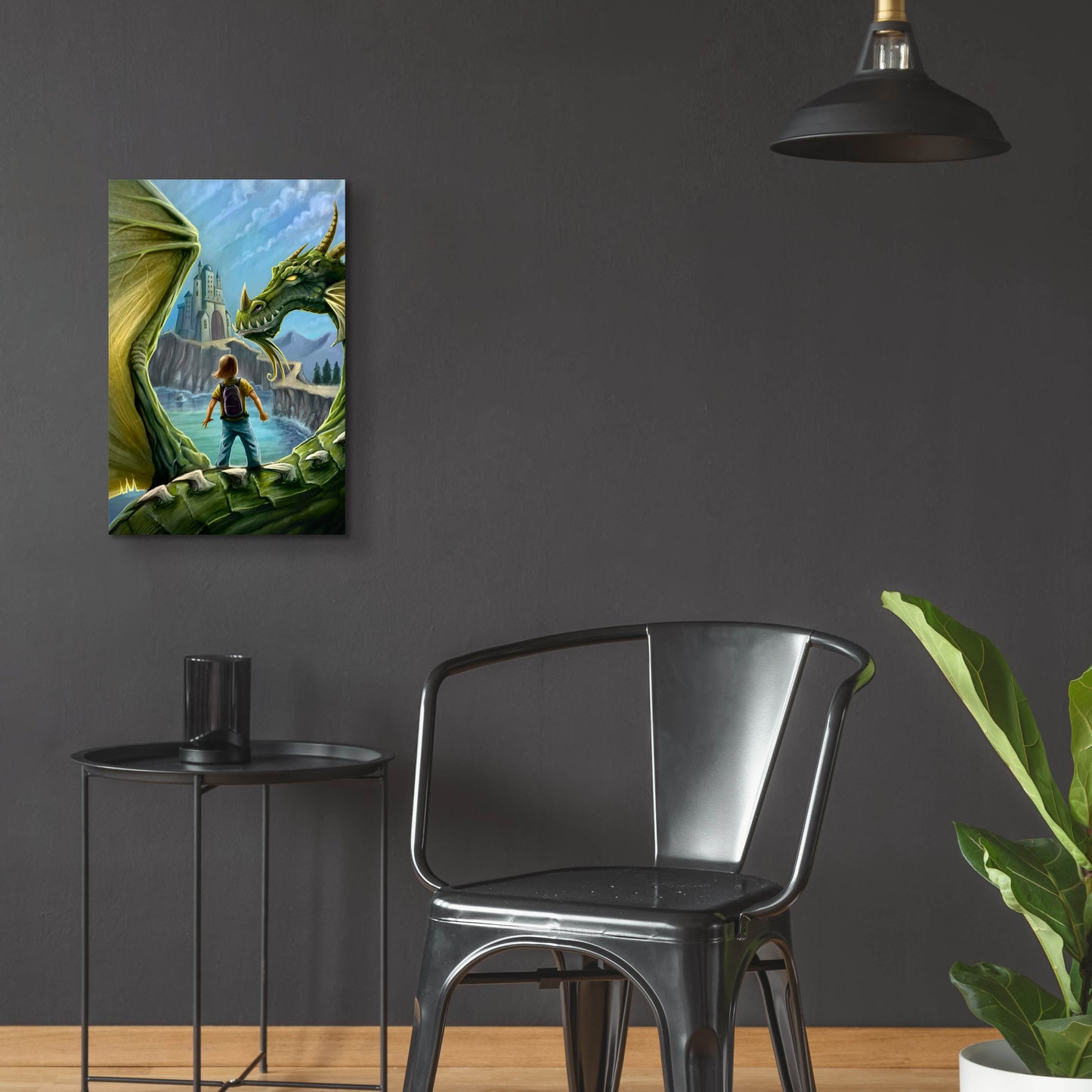 Epic Art 'Dragon And Castle' by Flyland Designs, Acrylic Glass Wall Art,16x24