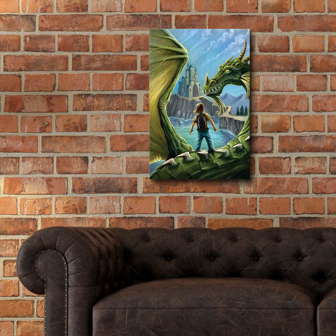 Epic Art 'Dragon And Castle' by Flyland Designs, Acrylic Glass Wall Art,16x24