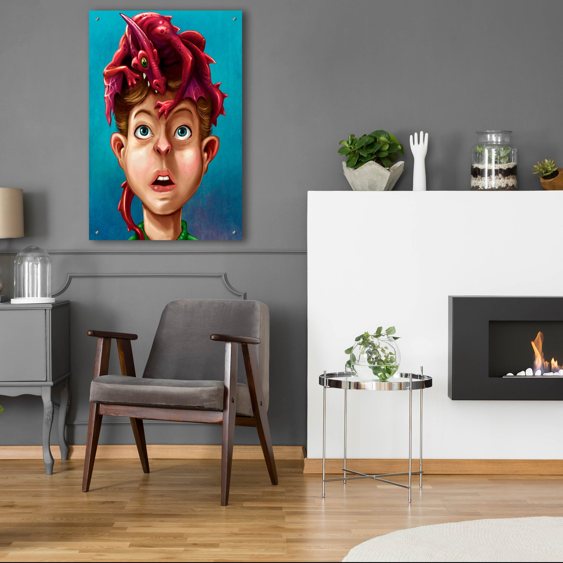 Epic Art 'Dragon Boy' by Flyland Designs, Acrylic Glass Wall Art,24x36