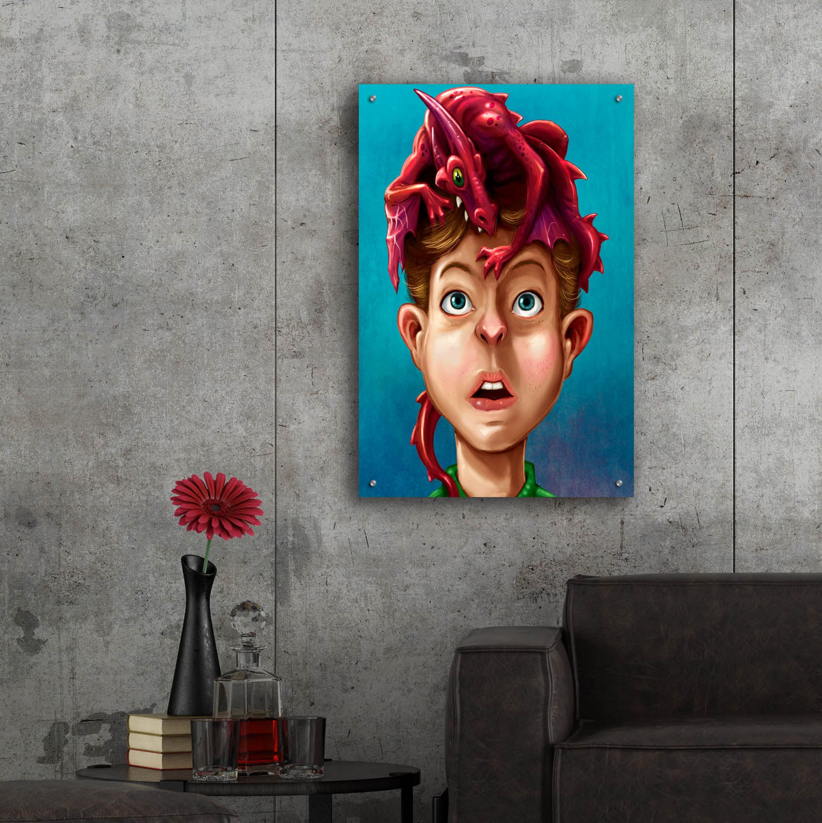 Epic Art 'Dragon Boy' by Flyland Designs, Acrylic Glass Wall Art,24x36