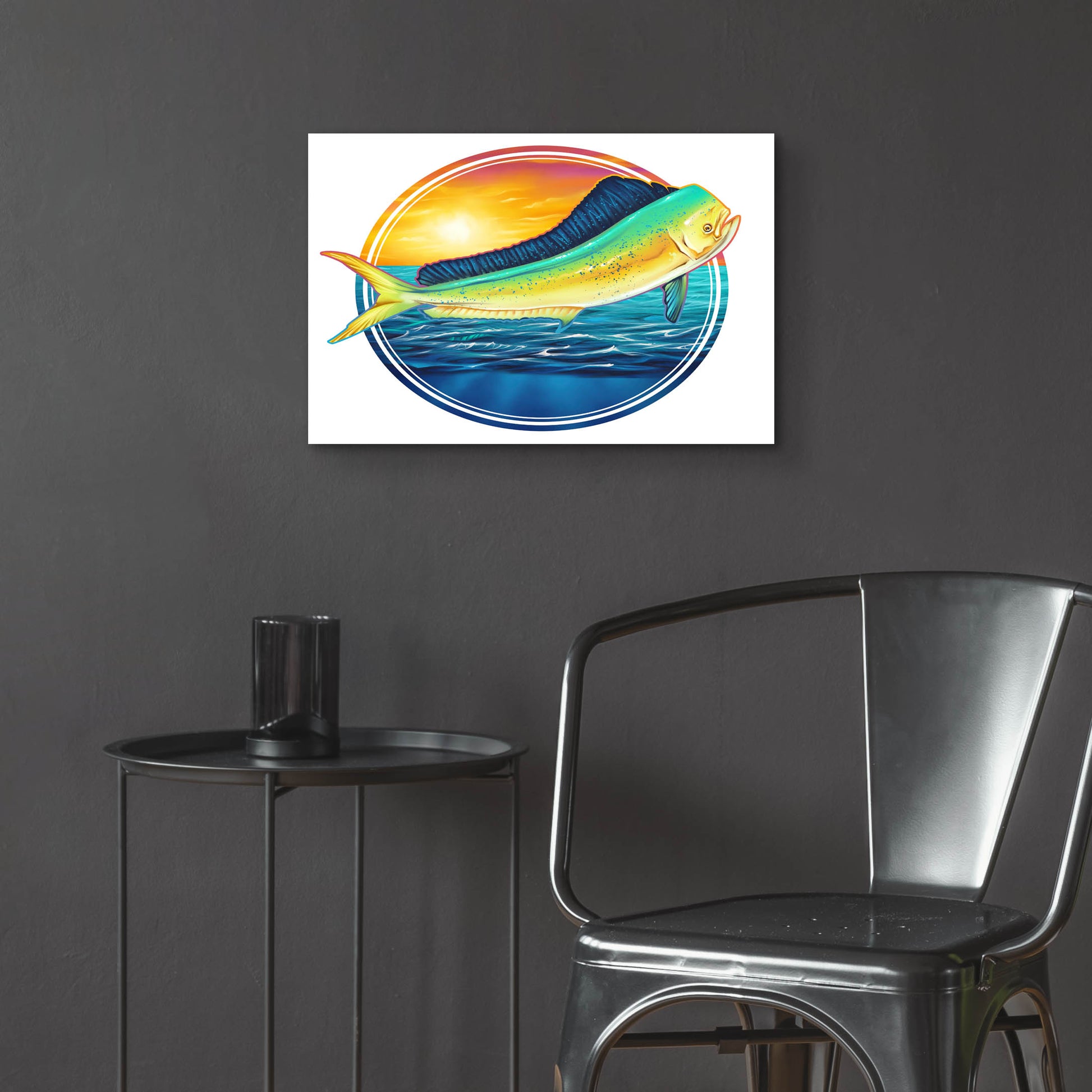 Epic Art 'Dolphin Fish Illustration' by Flyland Designs, Acrylic Glass Wall Art,24x16