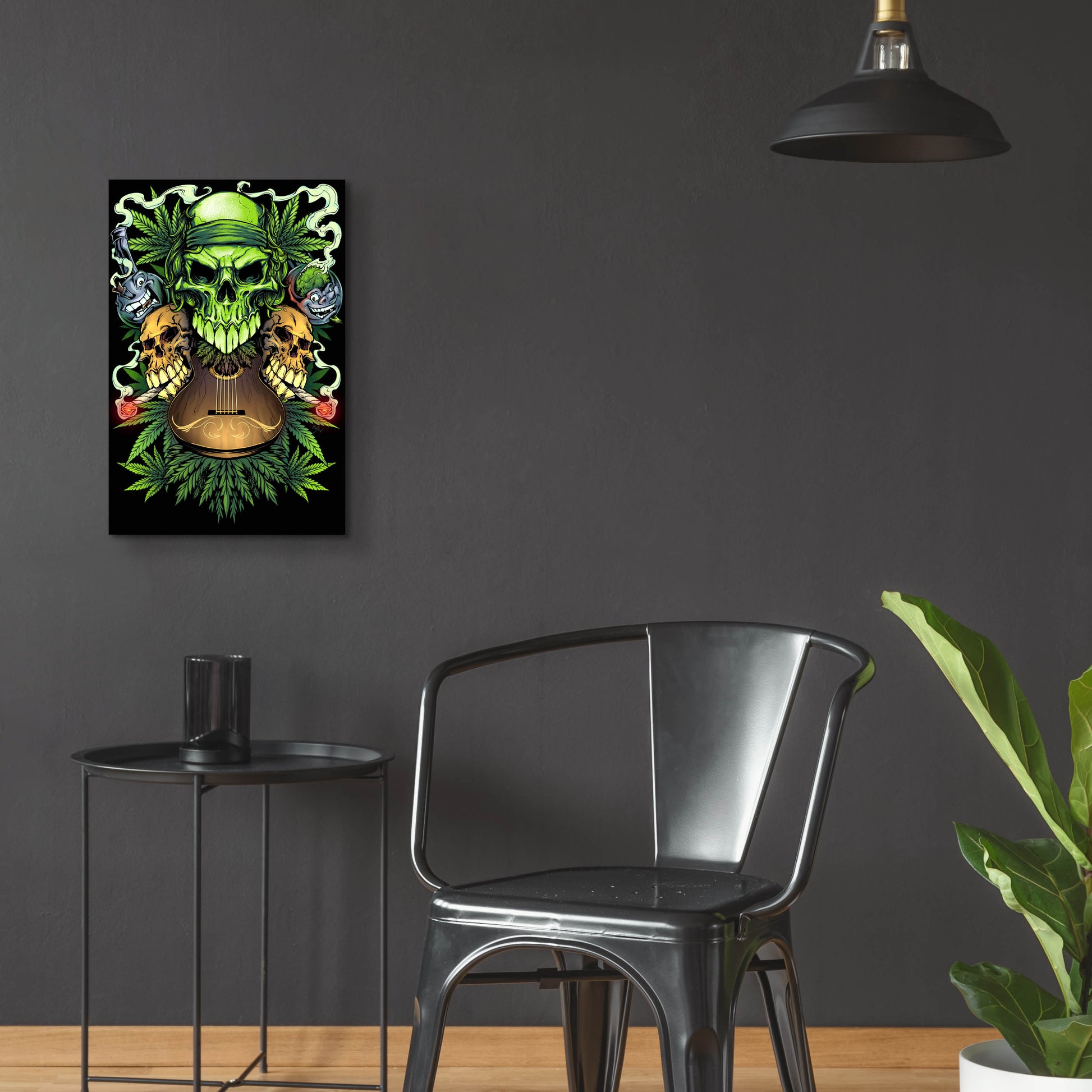 Epic Art 'Marijuana Skulls Full Color' by Flyland Designs, Acrylic Glass Wall Art,16x24