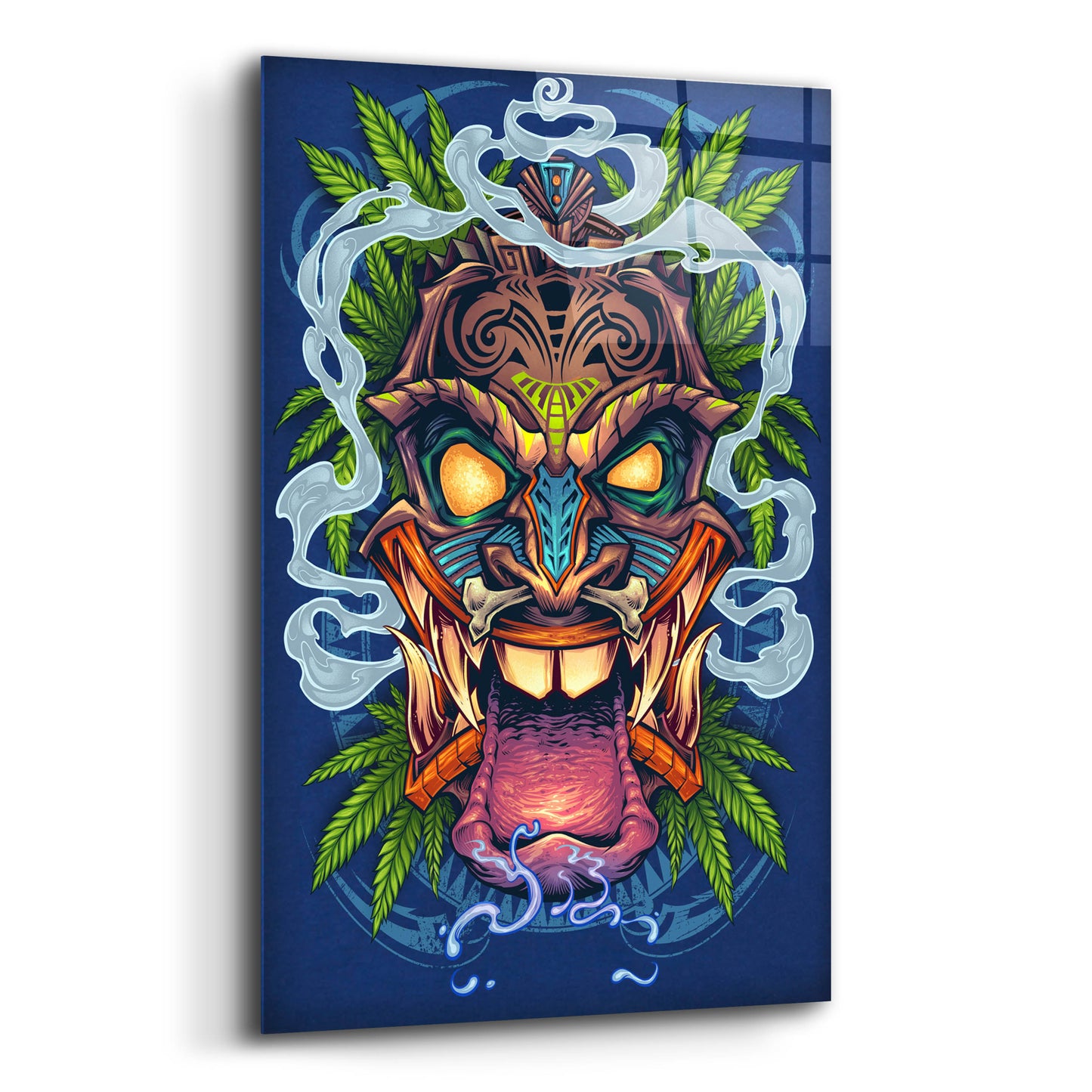 Epic Art 'Tiki Head' by Flyland Designs, Acrylic Glass Wall Art,12x16