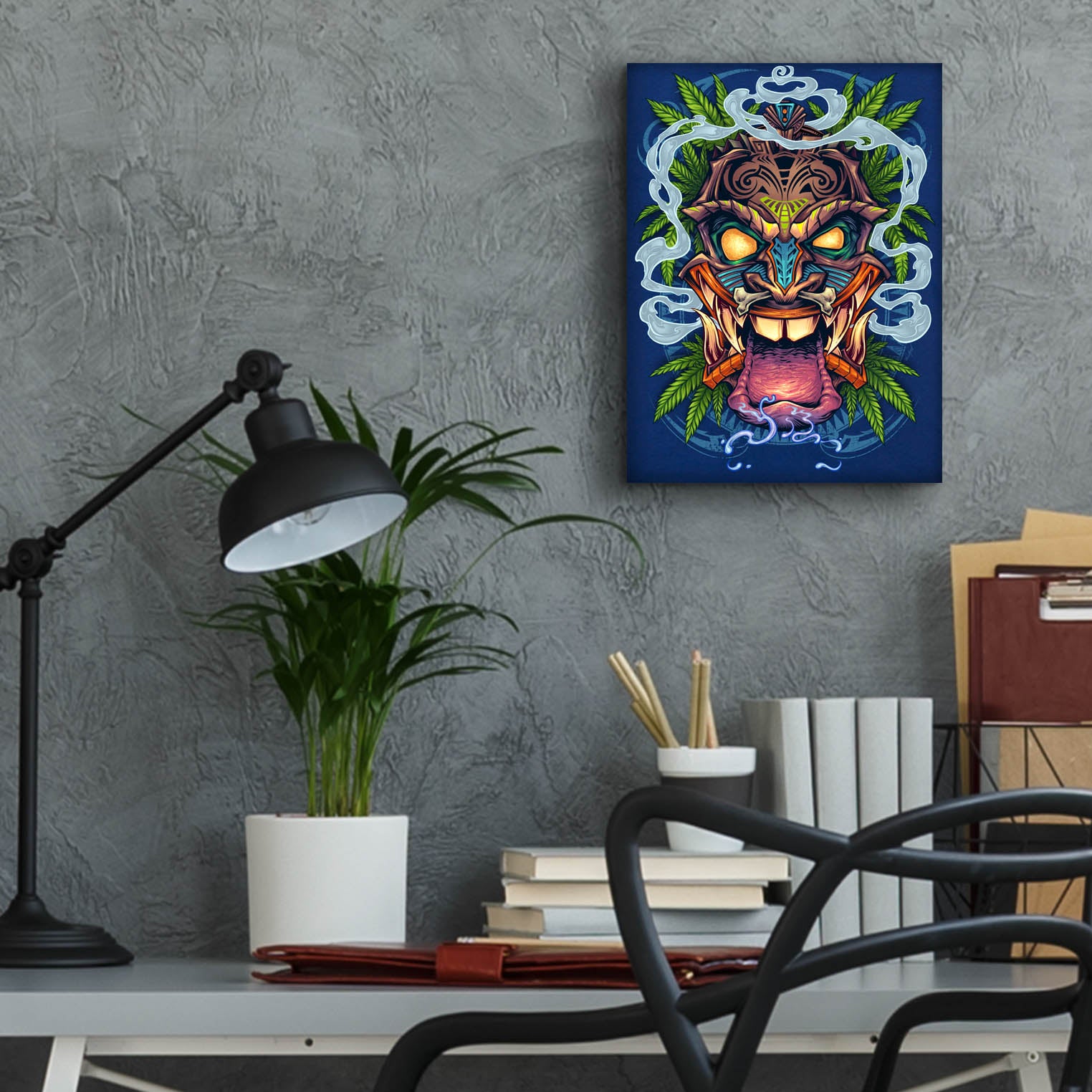 Epic Art 'Tiki Head' by Flyland Designs, Acrylic Glass Wall Art,12x16