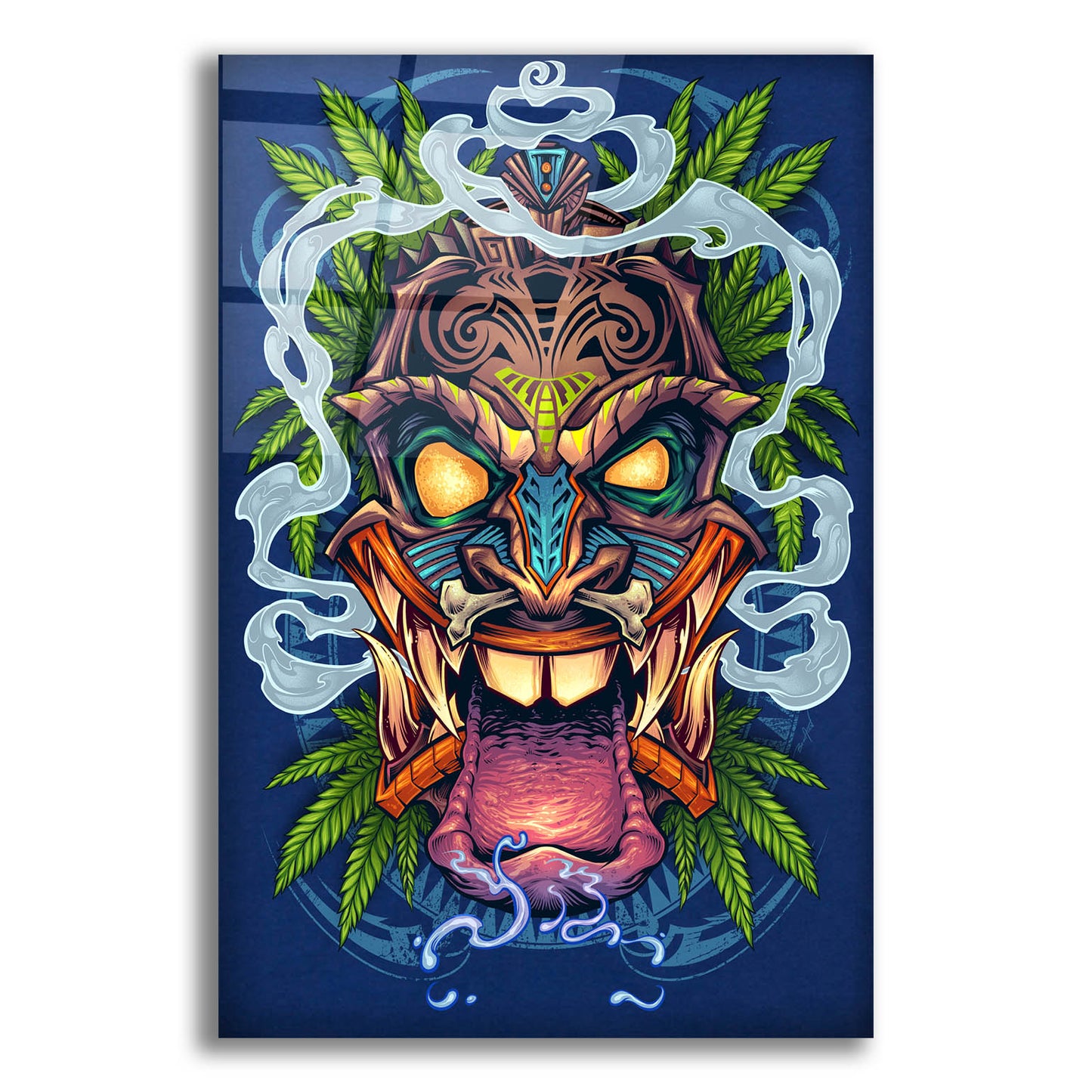 Epic Art 'Tiki Head' by Flyland Designs, Acrylic Glass Wall Art,12x16