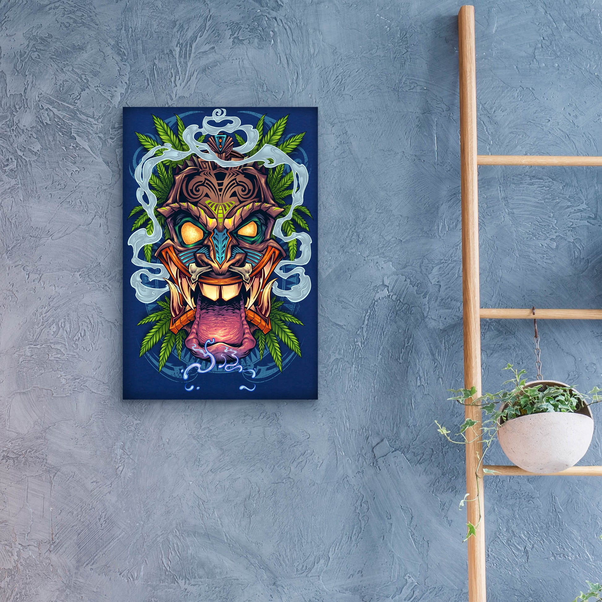 Epic Art 'Tiki Head' by Flyland Designs, Acrylic Glass Wall Art,16x24