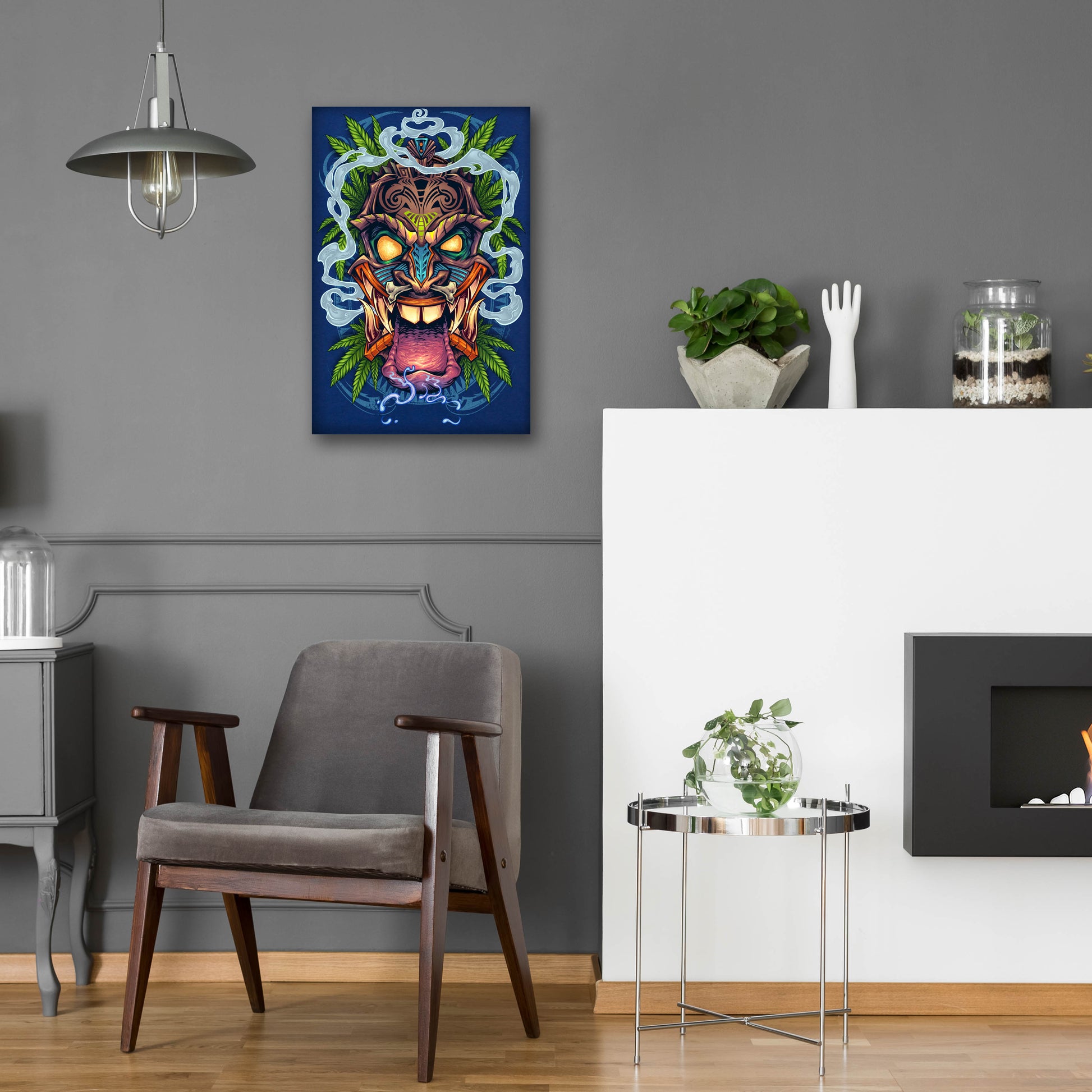 Epic Art 'Tiki Head' by Flyland Designs, Acrylic Glass Wall Art,16x24