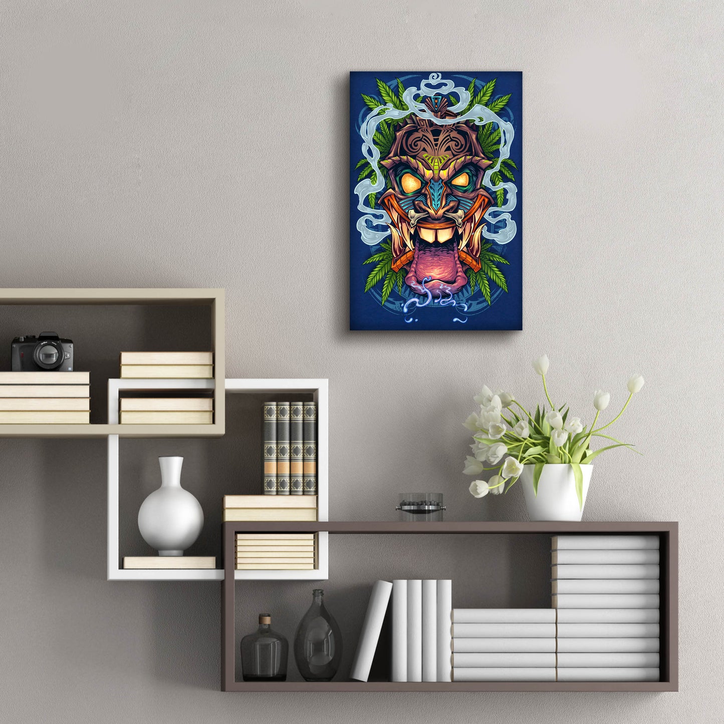 Epic Art 'Tiki Head' by Flyland Designs, Acrylic Glass Wall Art,16x24