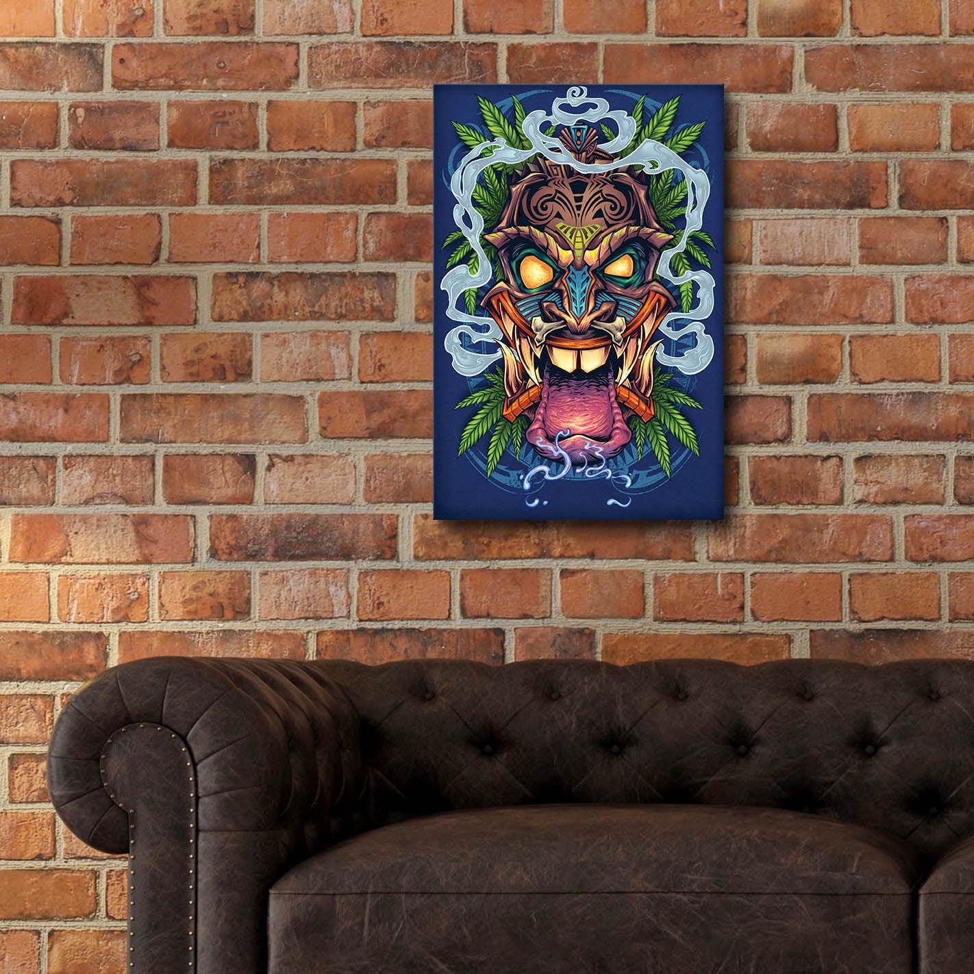 Epic Art 'Tiki Head' by Flyland Designs, Acrylic Glass Wall Art,16x24