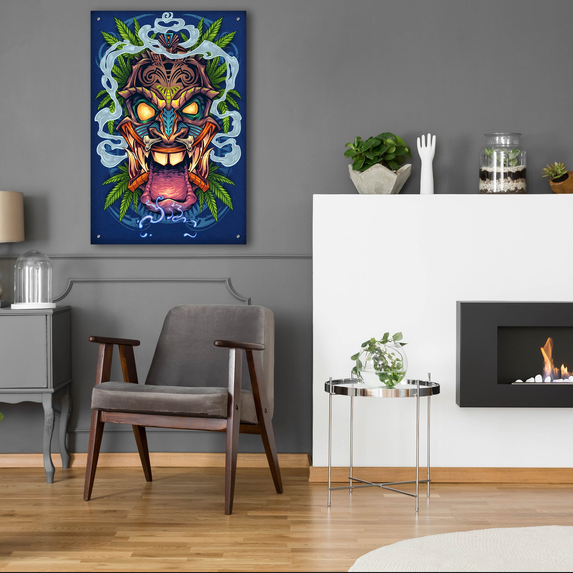 Epic Art 'Tiki Head' by Flyland Designs, Acrylic Glass Wall Art,24x36