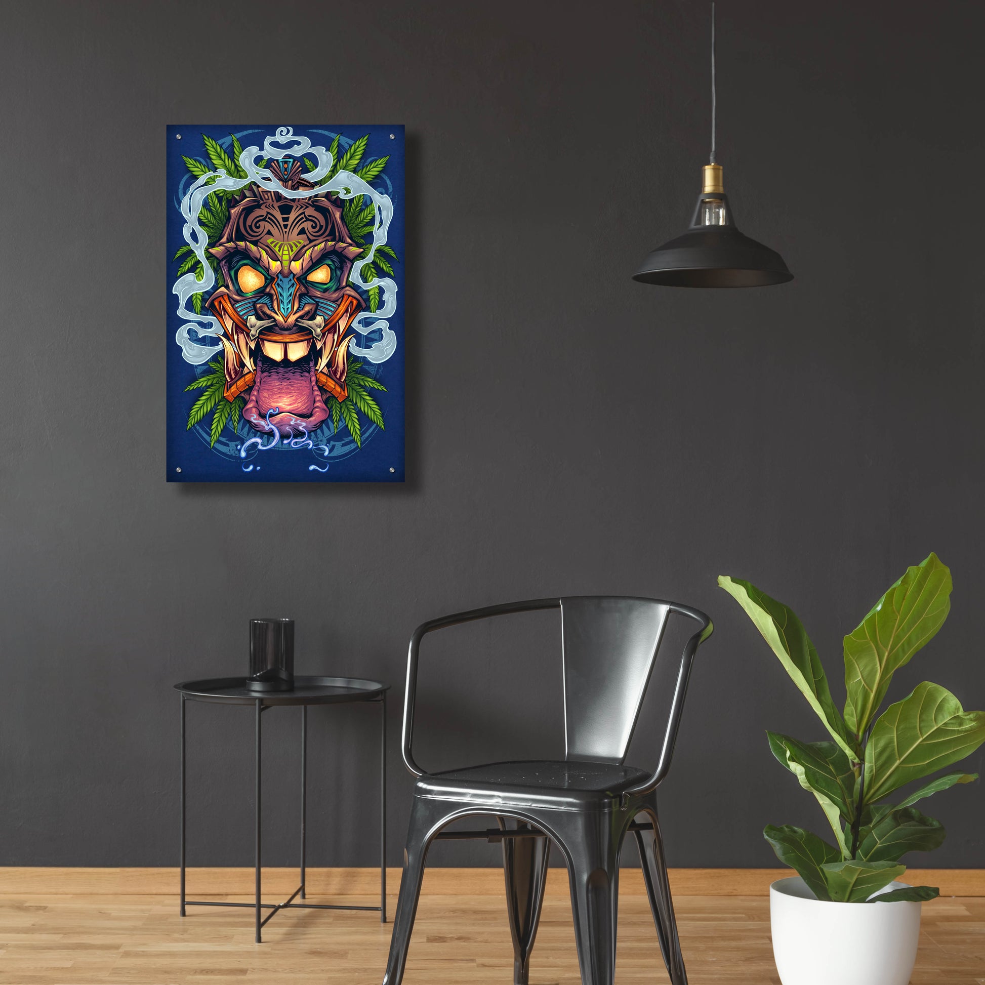 Epic Art 'Tiki Head' by Flyland Designs, Acrylic Glass Wall Art,24x36