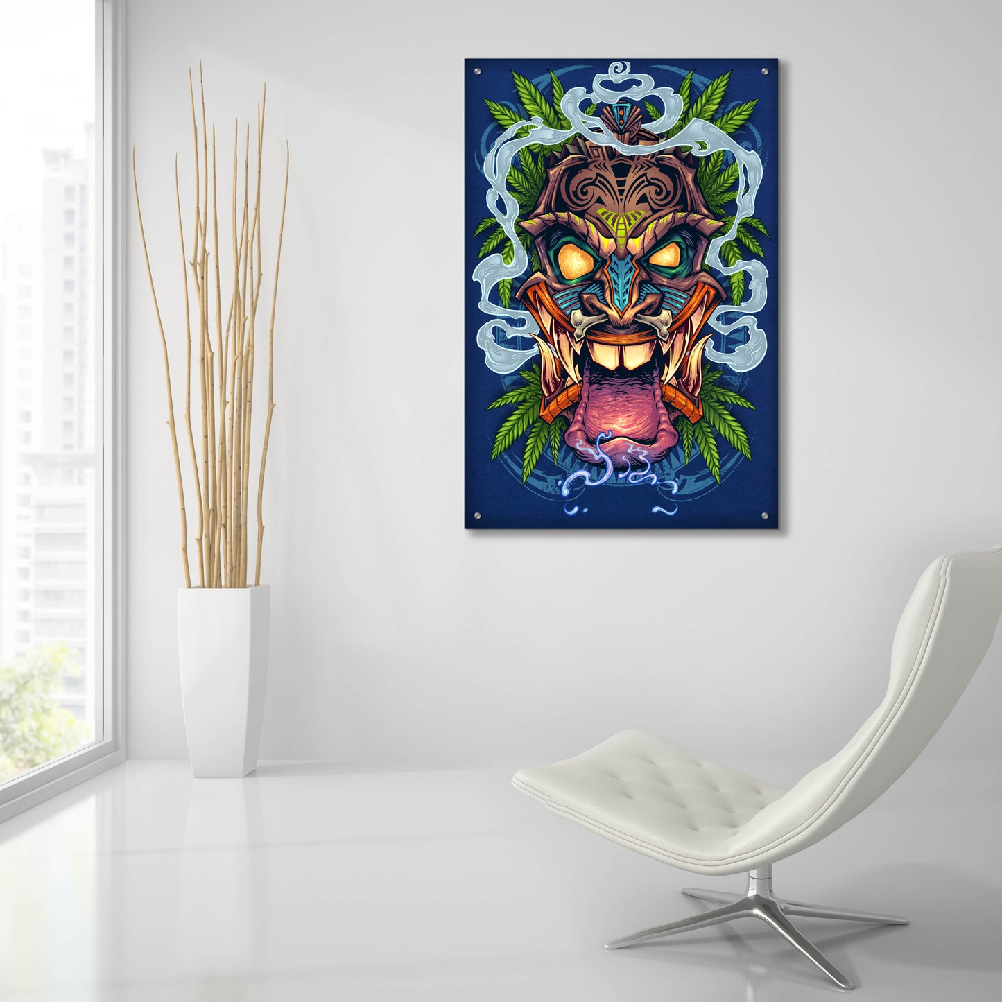 Epic Art 'Tiki Head' by Flyland Designs, Acrylic Glass Wall Art,24x36