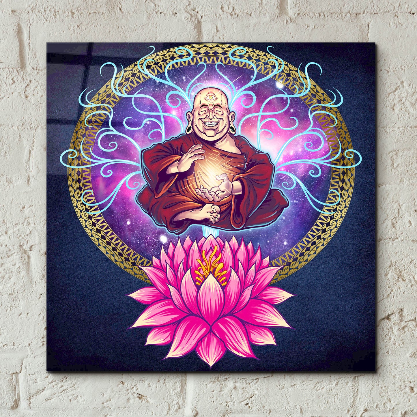 Epic Art 'Buddhist Monk Nirvana' by Flyland Designs, Acrylic Glass Wall Art,12x12