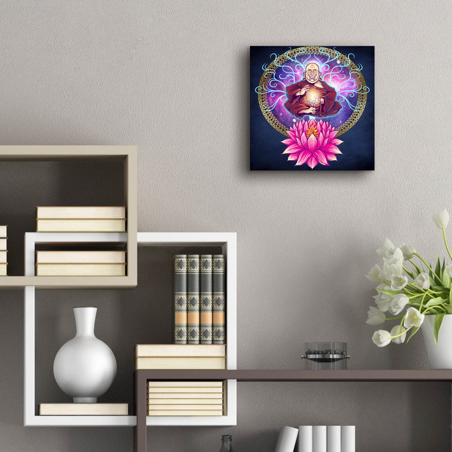 Epic Art 'Buddhist Monk Nirvana' by Flyland Designs, Acrylic Glass Wall Art,12x12