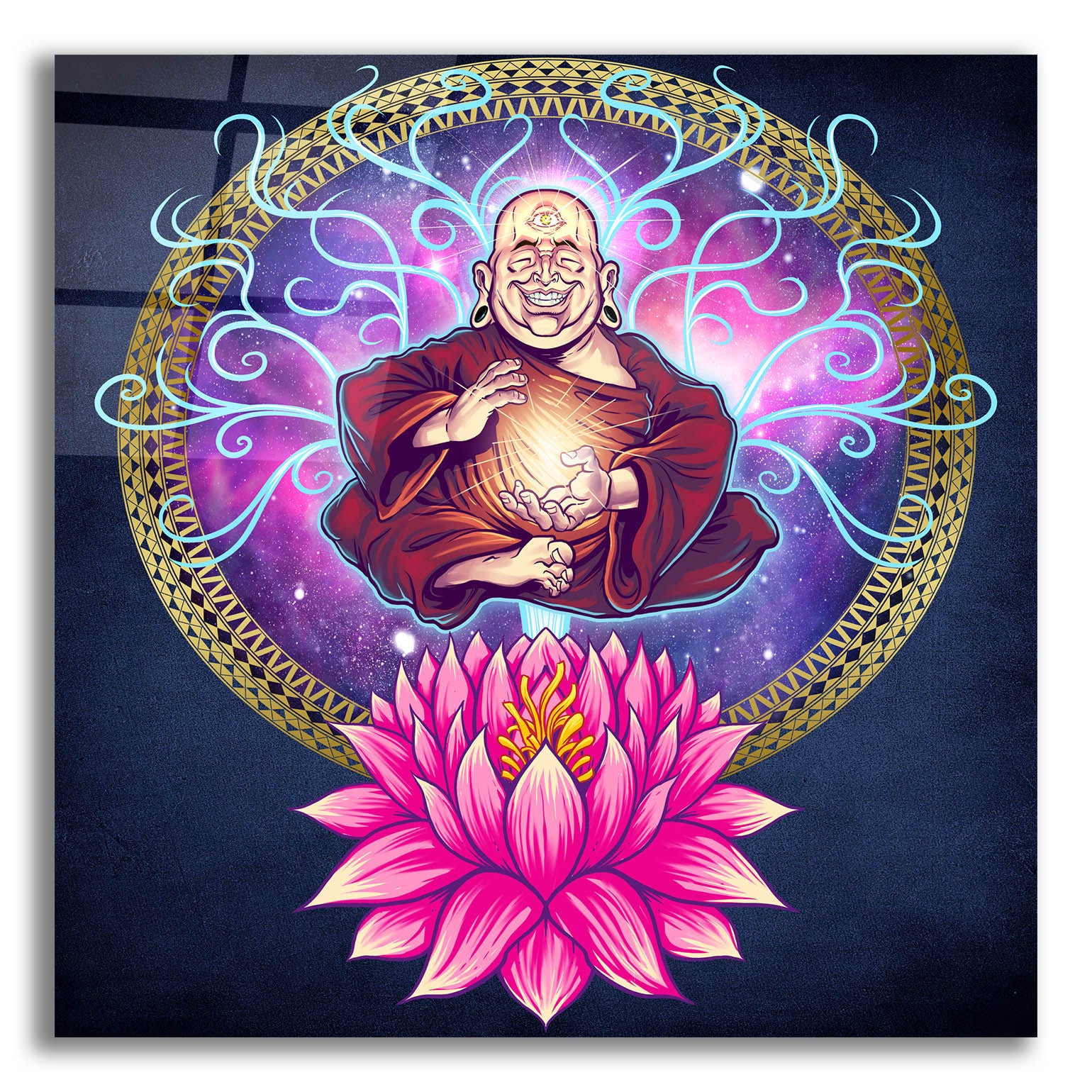 Epic Art 'Buddhist Monk Nirvana' by Flyland Designs, Acrylic Glass Wall Art,12x12