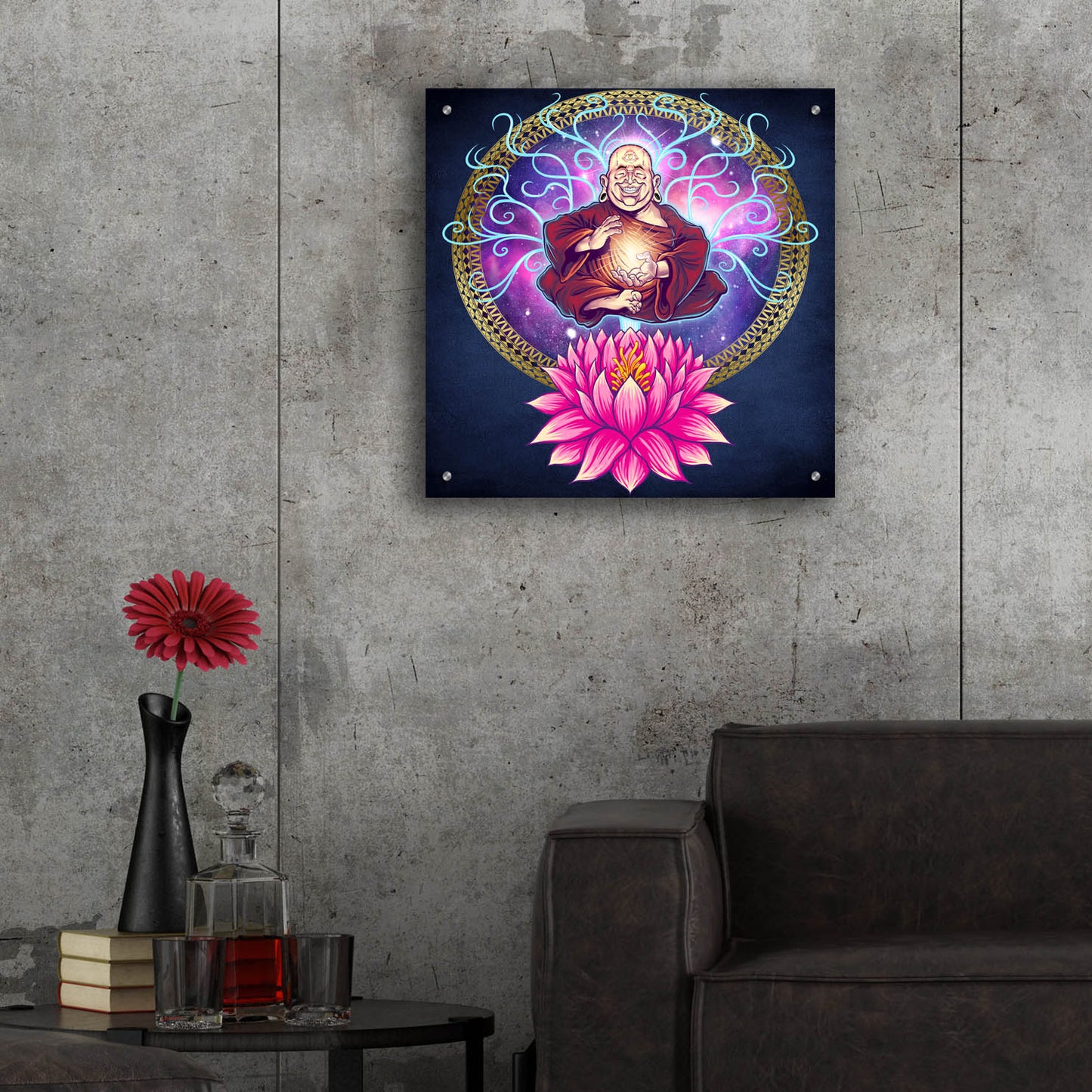 Epic Art 'Buddhist Monk Nirvana' by Flyland Designs, Acrylic Glass Wall Art,24x24