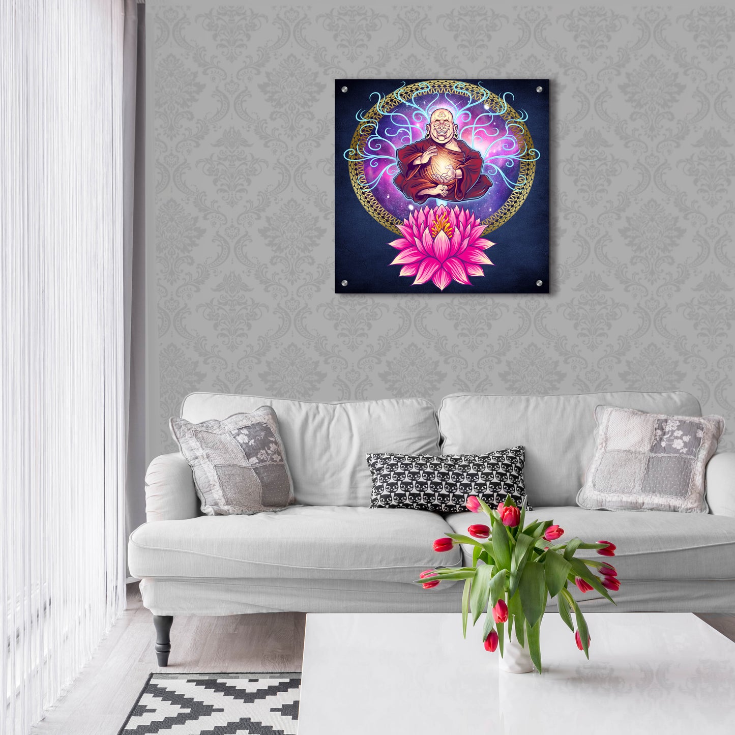 Epic Art 'Buddhist Monk Nirvana' by Flyland Designs, Acrylic Glass Wall Art,24x24