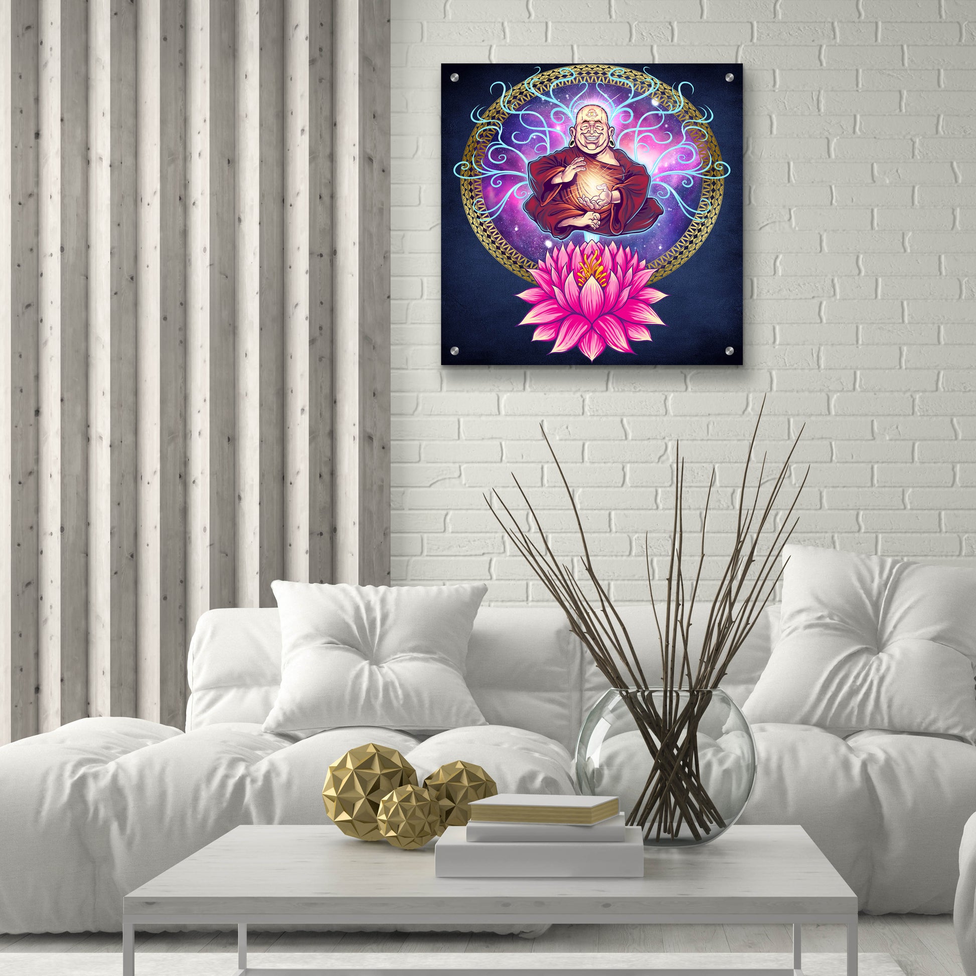 Epic Art 'Buddhist Monk Nirvana' by Flyland Designs, Acrylic Glass Wall Art,24x24