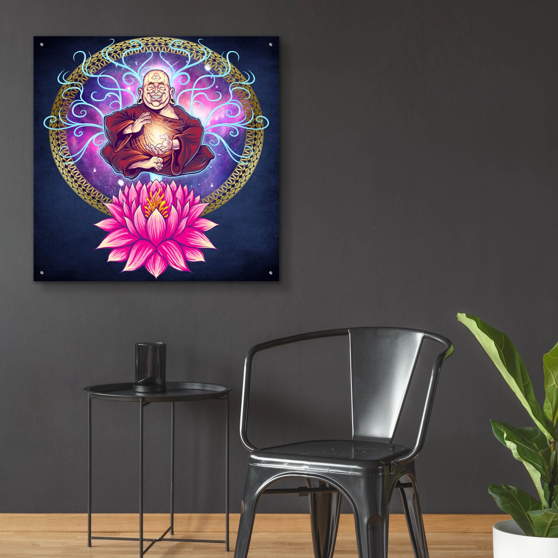 Epic Art 'Buddhist Monk Nirvana' by Flyland Designs, Acrylic Glass Wall Art,36x36