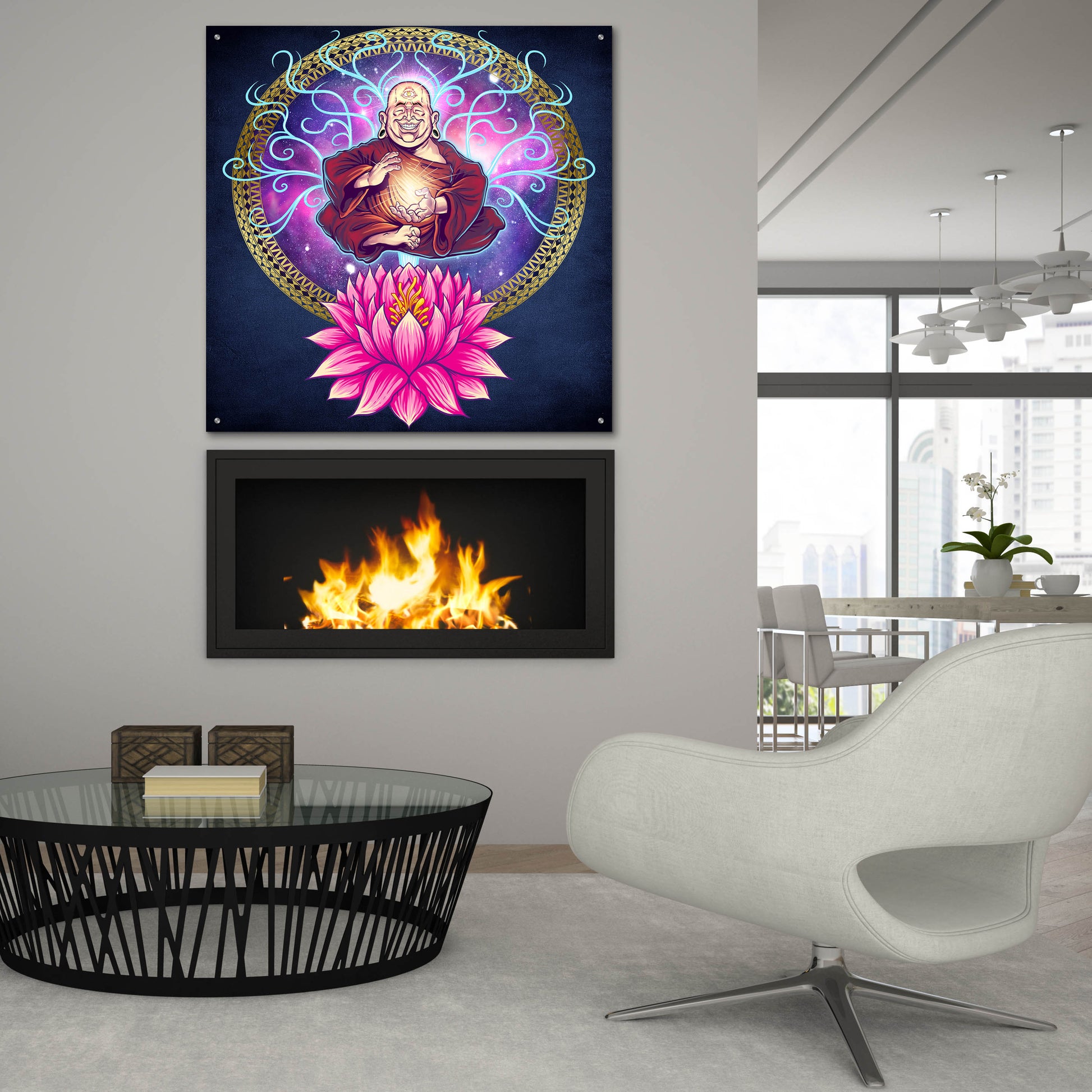 Epic Art 'Buddhist Monk Nirvana' by Flyland Designs, Acrylic Glass Wall Art,36x36