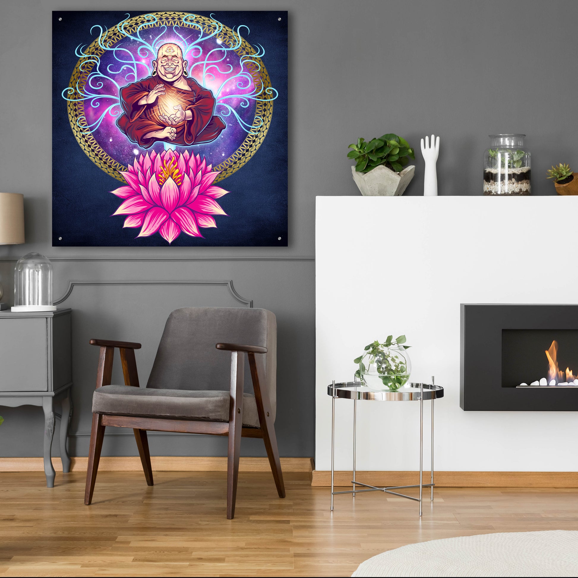 Epic Art 'Buddhist Monk Nirvana' by Flyland Designs, Acrylic Glass Wall Art,36x36