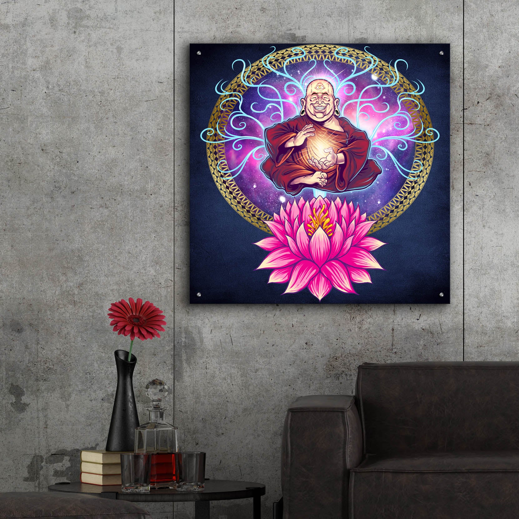 Epic Art 'Buddhist Monk Nirvana' by Flyland Designs, Acrylic Glass Wall Art,36x36