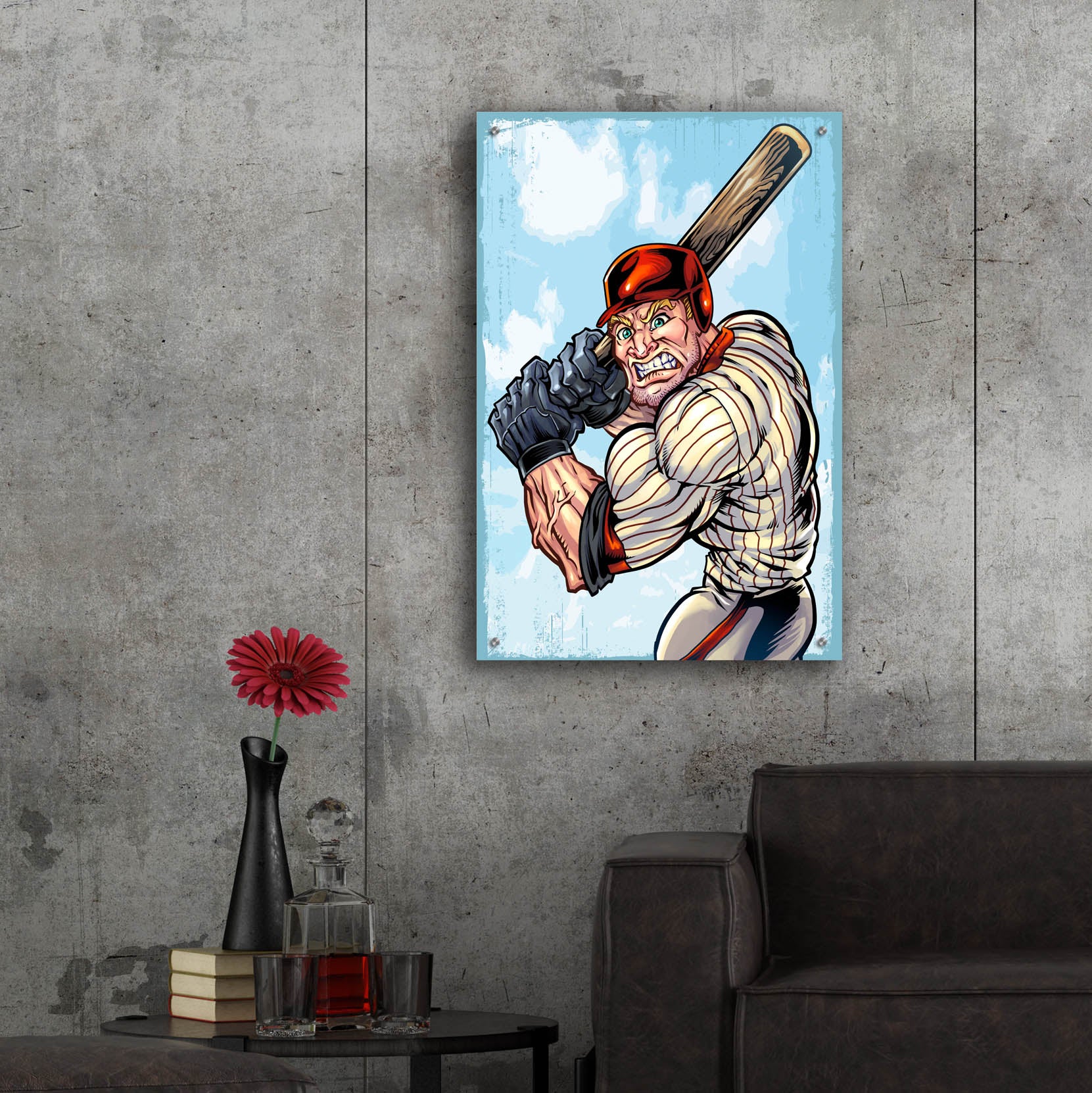 Epic Graffiti 'Cartoon Baseball Player Mascot' by Flyland Designs, Canvas  Wall Art, 12x18 