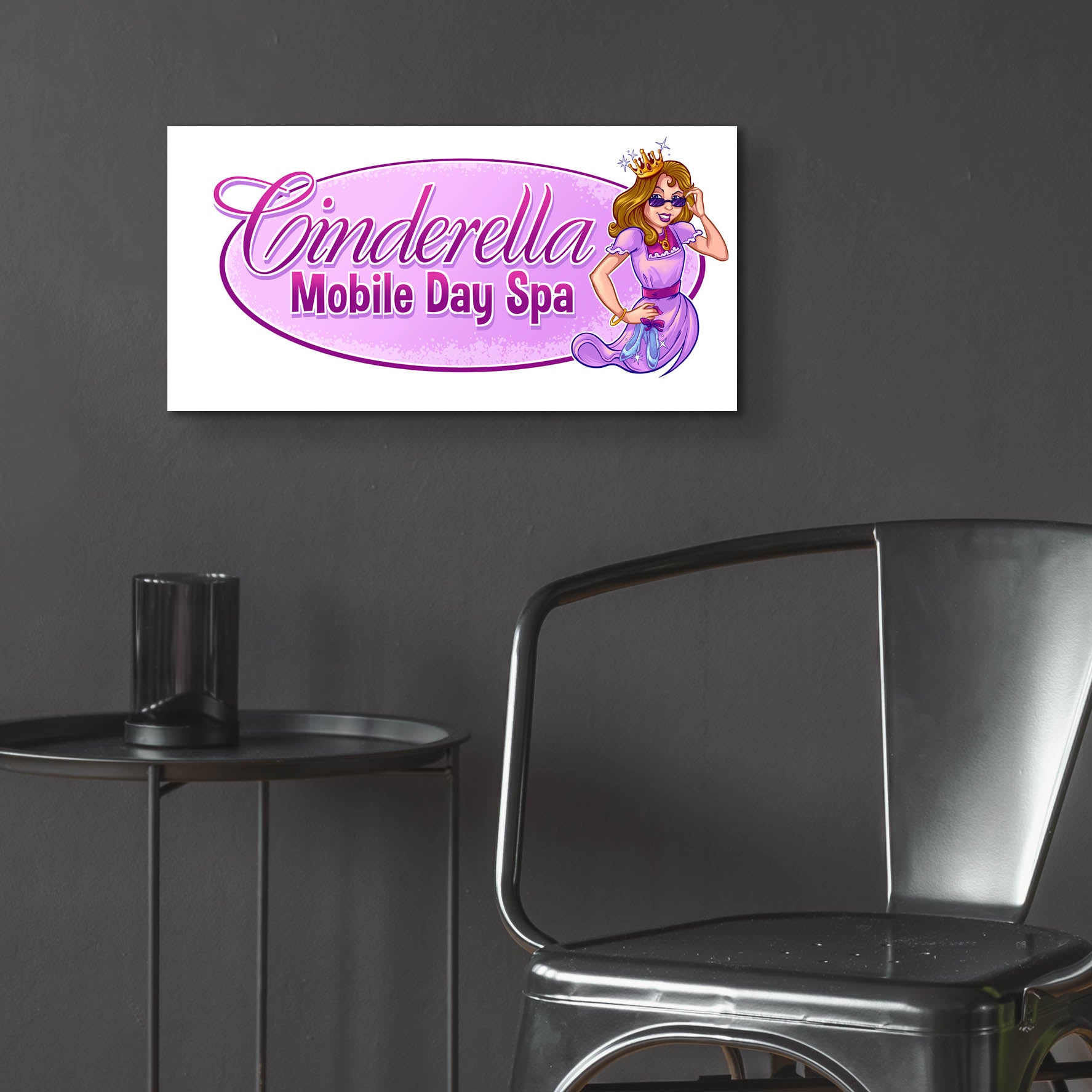 Epic Art 'Cinderella Character Sketch Character Template' by Flyland Designs, Acrylic Glass Wall Art,24x12