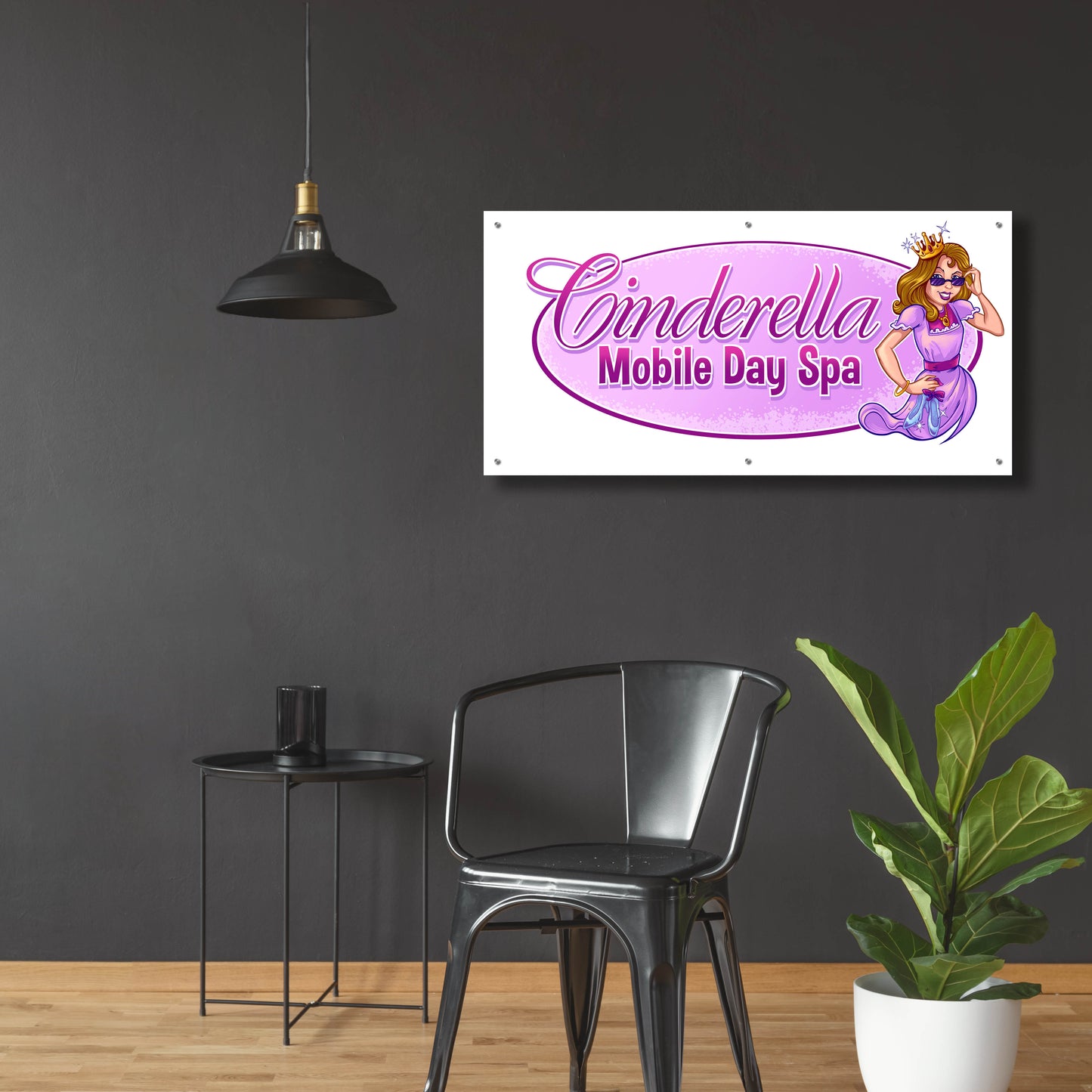 Epic Art 'Cinderella Character Sketch Character Template' by Flyland Designs, Acrylic Glass Wall Art,48x24