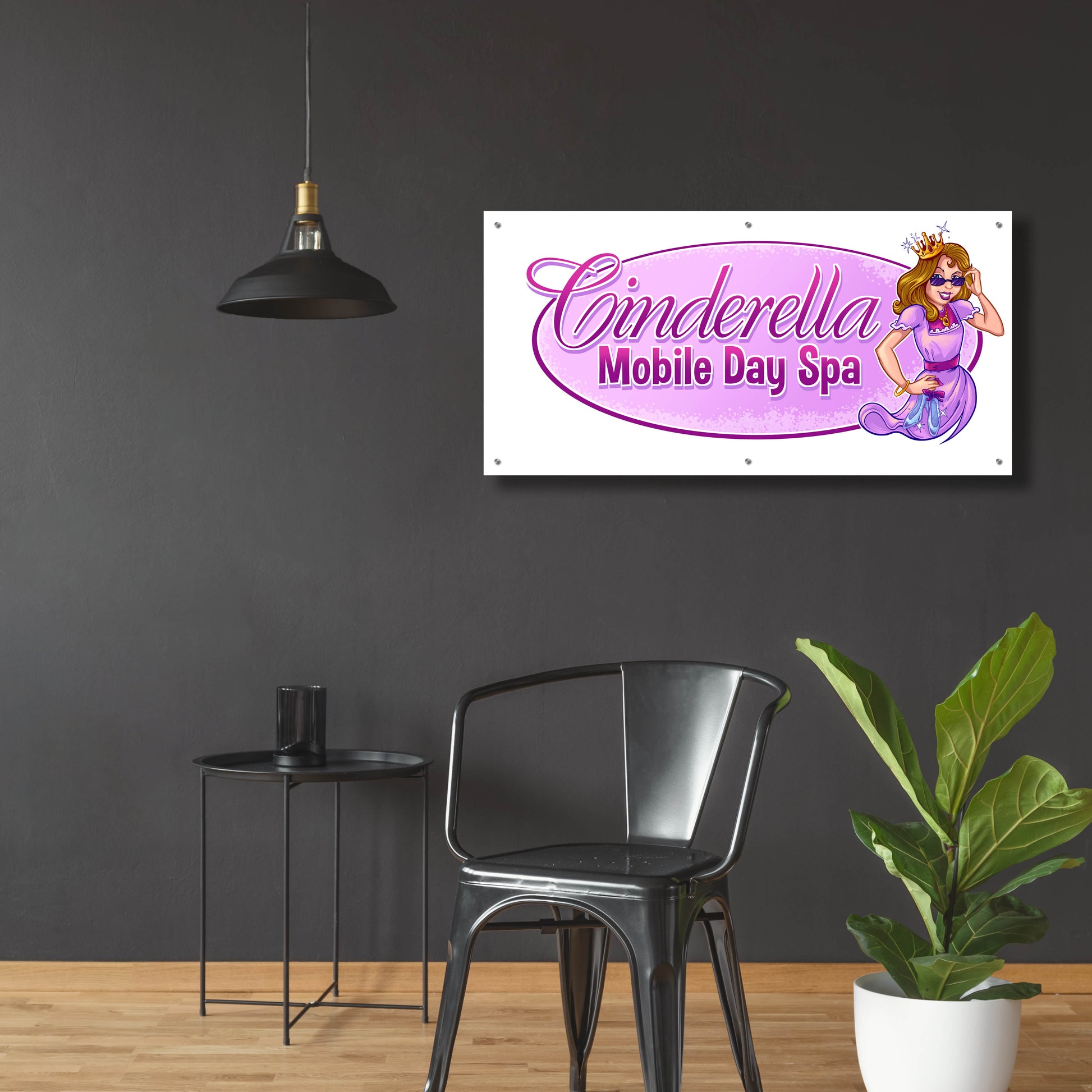 Epic Art 'Cinderella Character Sketch Character Template' by Flyland Designs, Acrylic Glass Wall Art,48x24