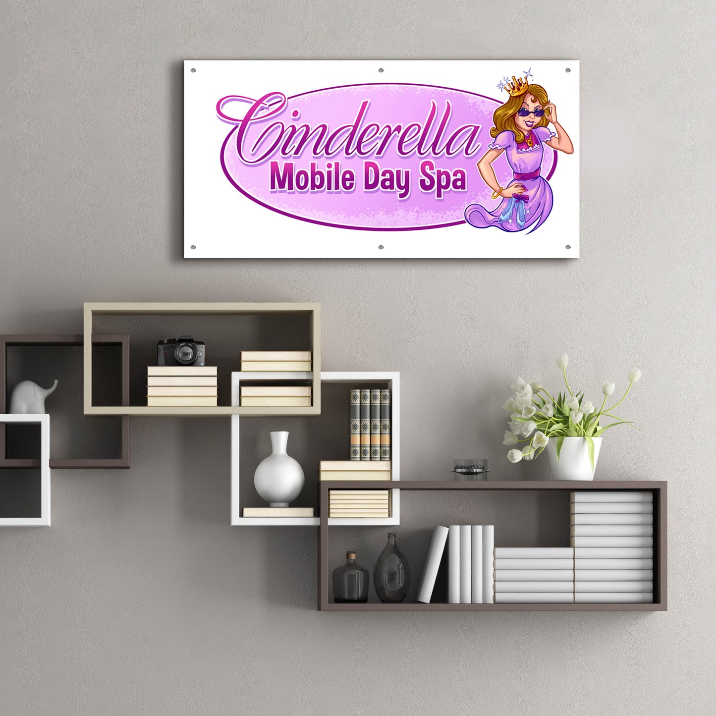 Epic Art 'Cinderella Character Sketch Character Template' by Flyland Designs, Acrylic Glass Wall Art,48x24