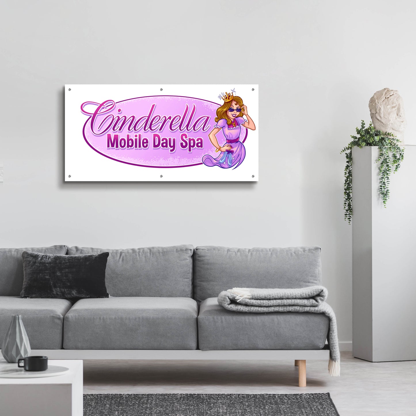 Epic Art 'Cinderella Character Sketch Character Template' by Flyland Designs, Acrylic Glass Wall Art,48x24