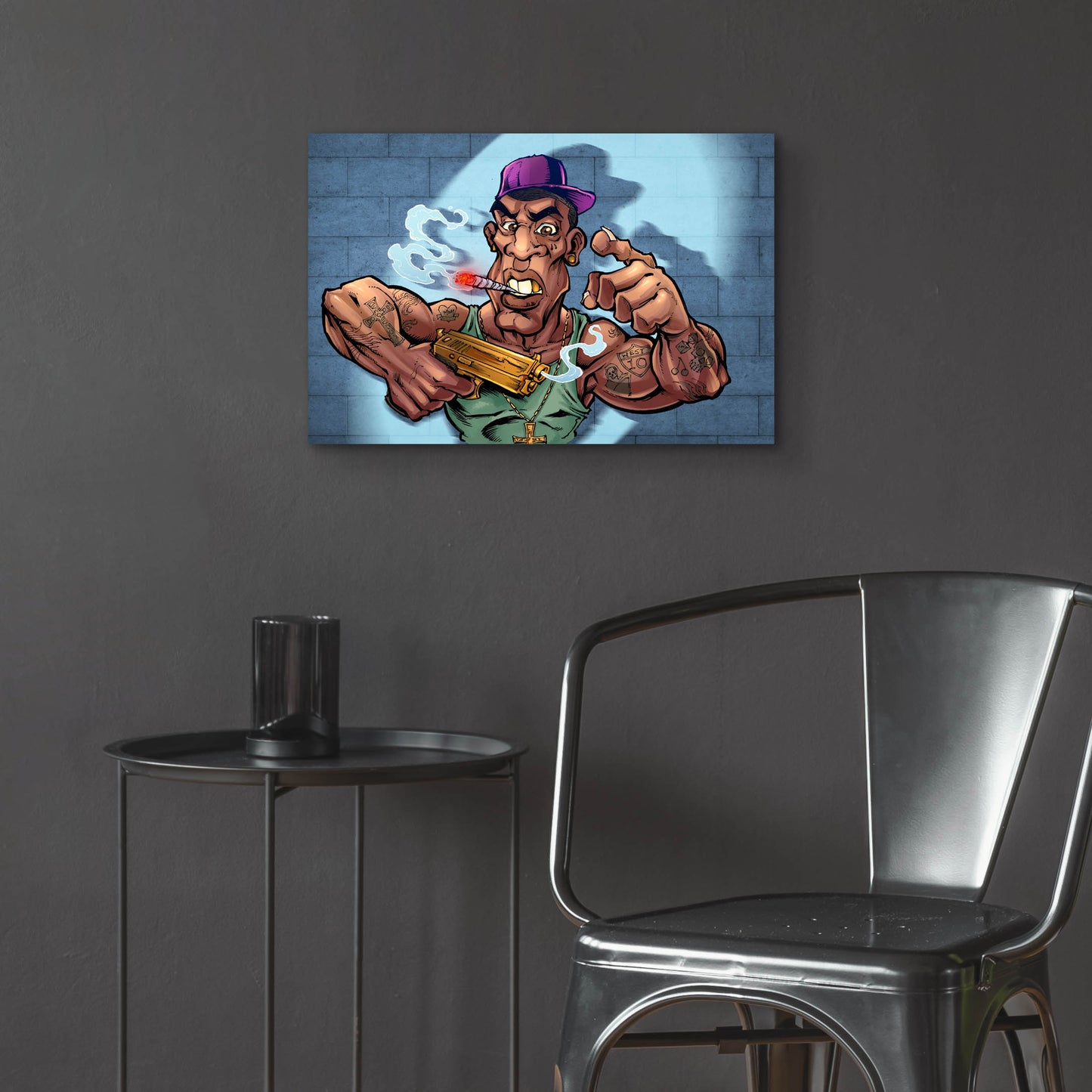 Epic Art 'Crook Character Gang Banger' by Flyland Designs, Acrylic Glass Wall Art,24x16