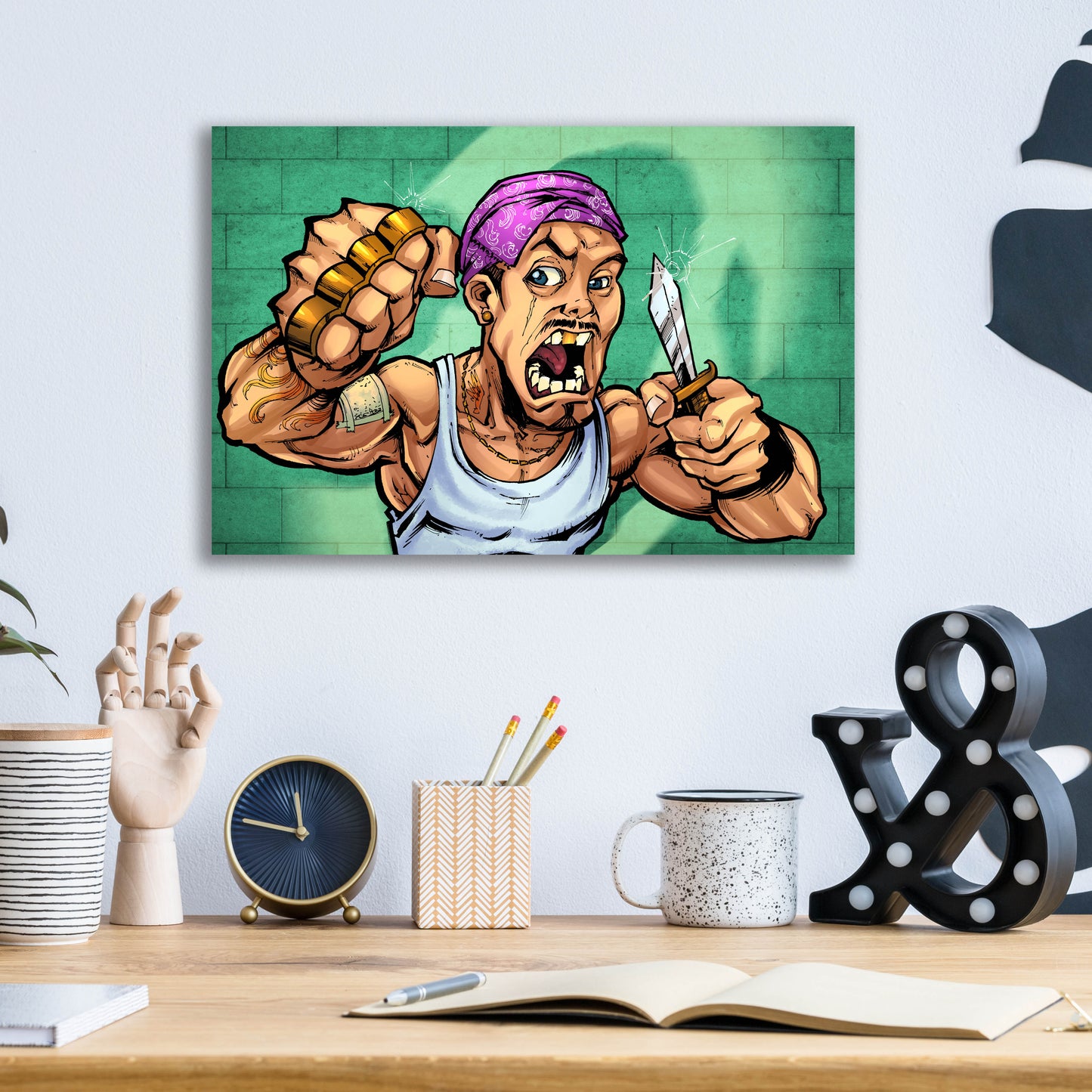 Epic Art 'Crook Character Thug' by Flyland Designs, Acrylic Glass Wall Art,16x12