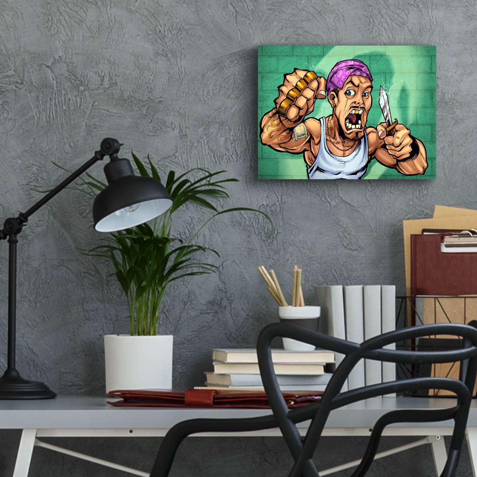 Epic Art 'Crook Character Thug' by Flyland Designs, Acrylic Glass Wall Art,16x12