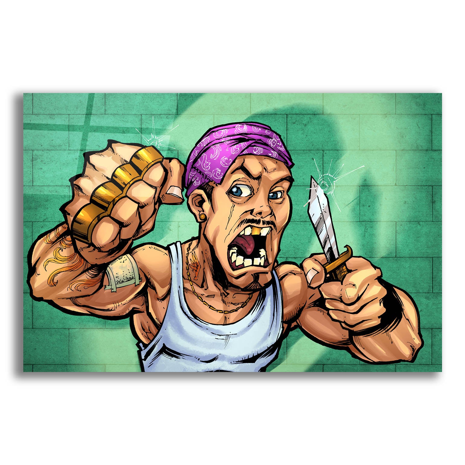 Epic Art 'Crook Character Thug' by Flyland Designs, Acrylic Glass Wall Art,16x12