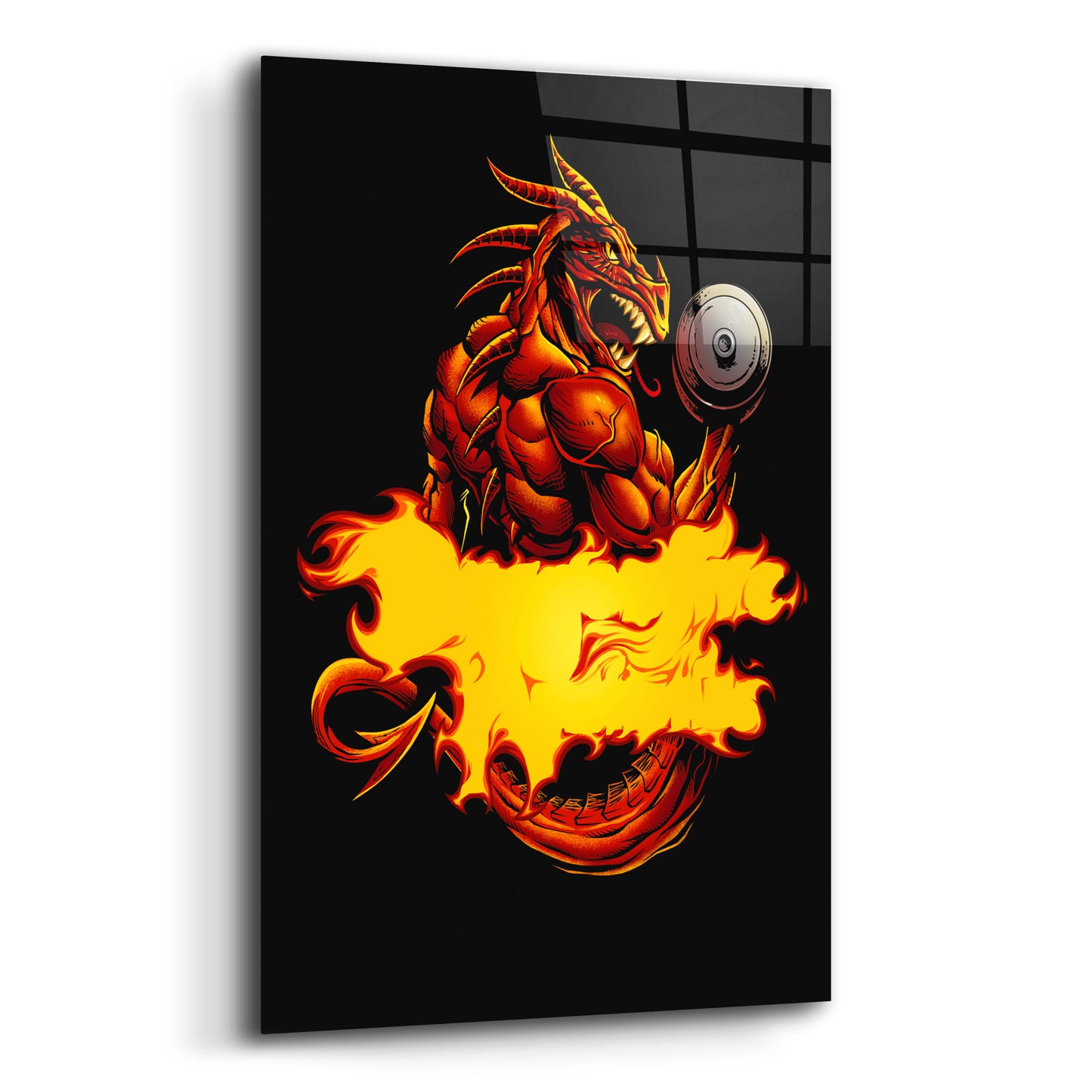 Epic Art 'Dragonfire Logo Fire' by Flyland Designs, Acrylic Glass Wall Art,12x16