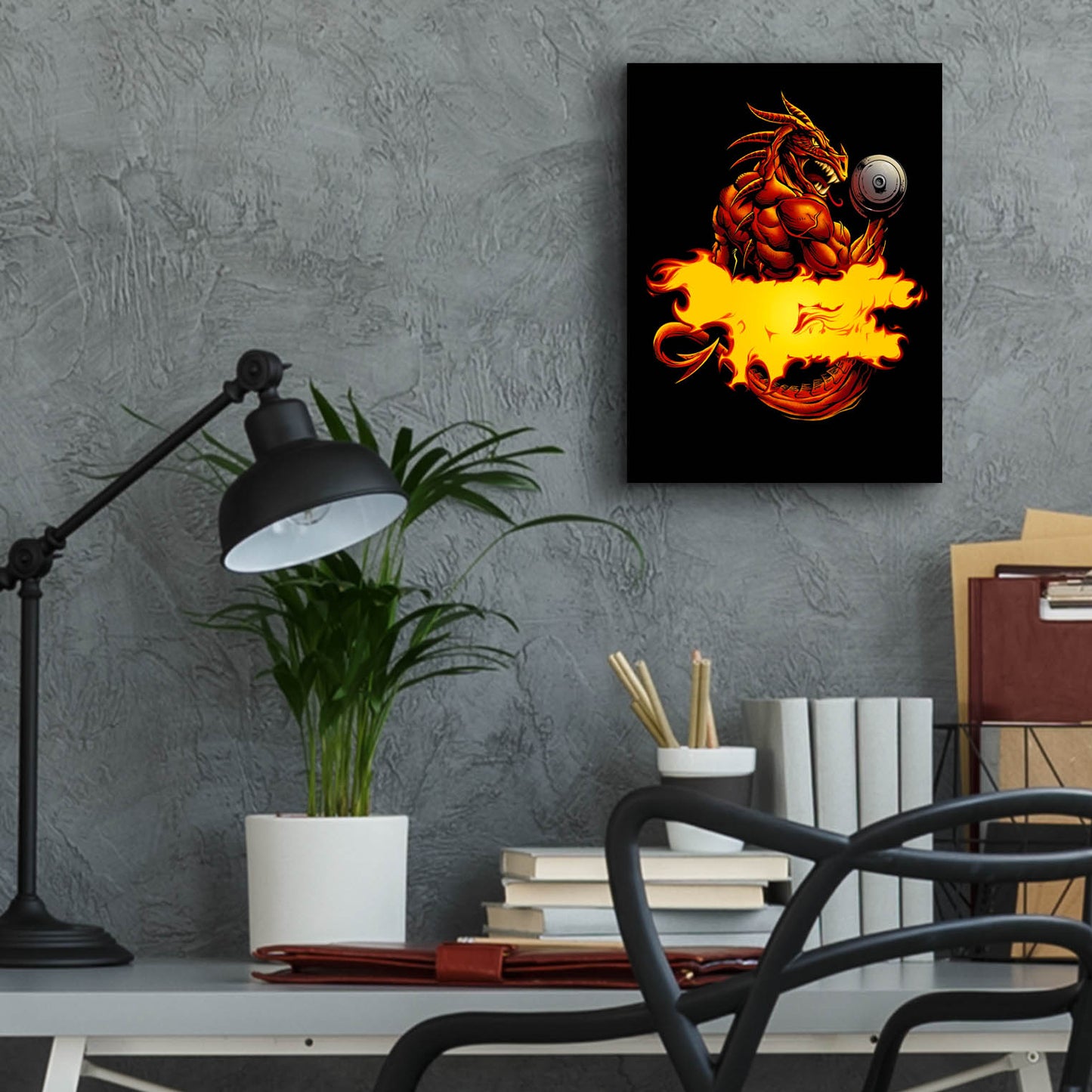 Epic Art 'Dragonfire Logo Fire' by Flyland Designs, Acrylic Glass Wall Art,12x16