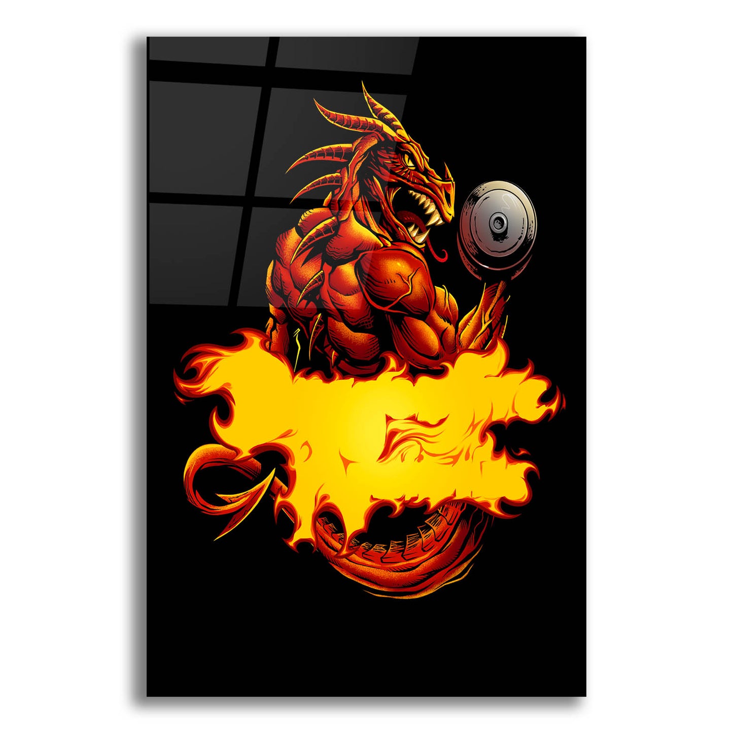 Epic Art 'Dragonfire Logo Fire' by Flyland Designs, Acrylic Glass Wall Art,12x16