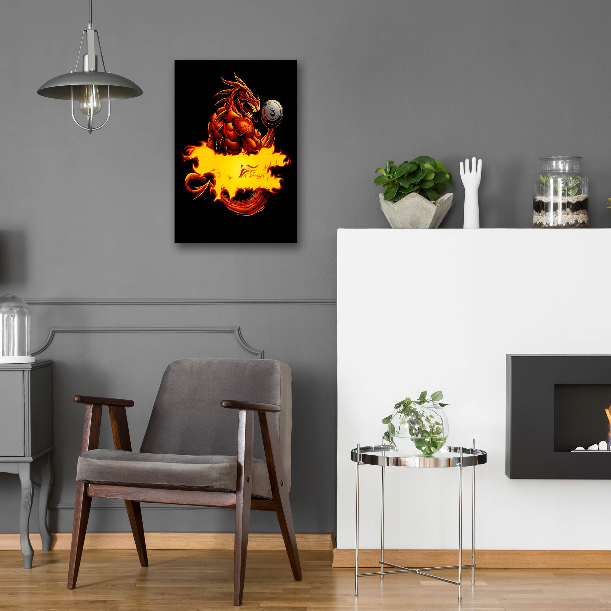 Epic Art 'Dragonfire Logo Fire' by Flyland Designs, Acrylic Glass Wall Art,16x24